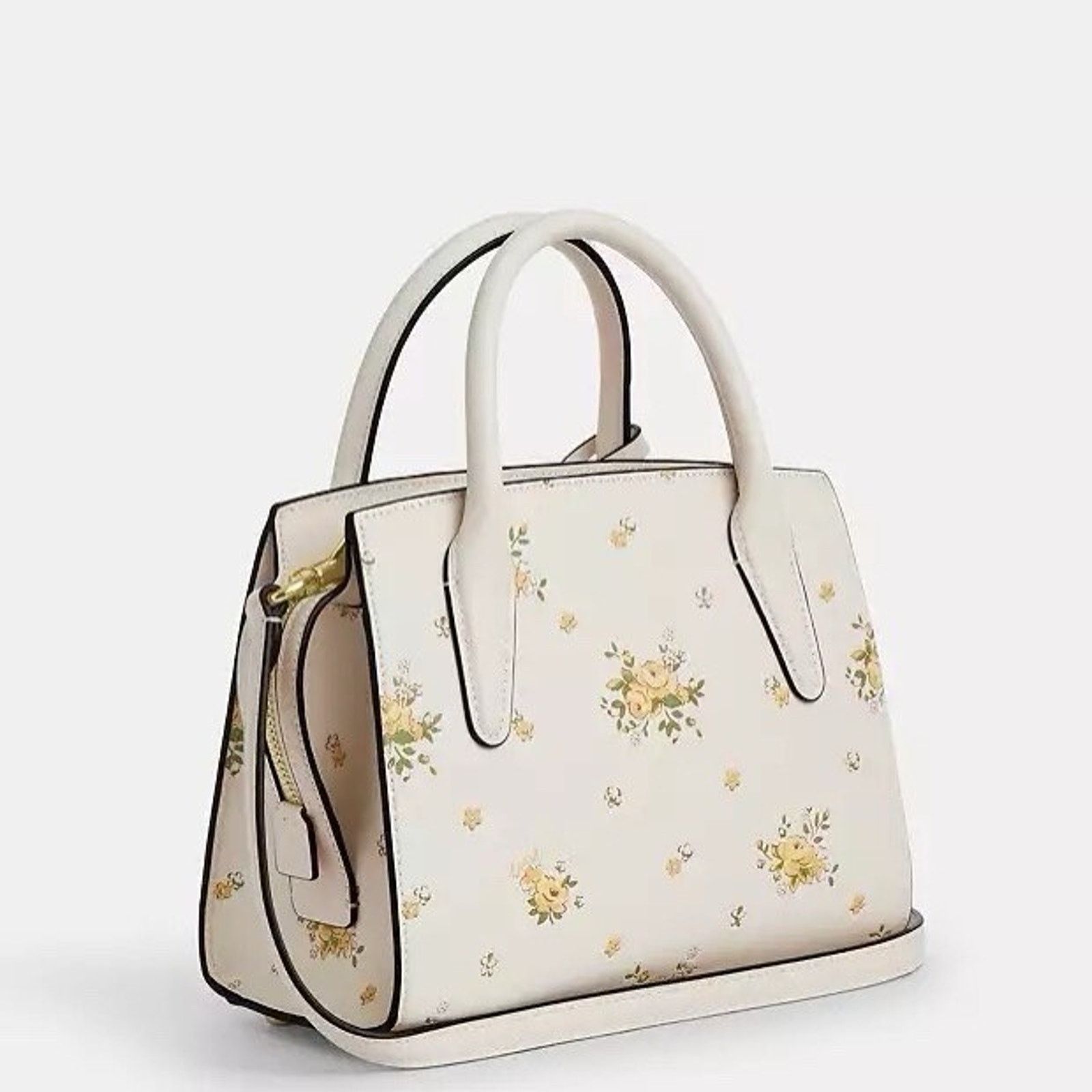 Coach NWT COACH Andrea Carryall Bag Floral Print CAL46 Gold/Chalk Size ONE SIZE - 12 Thumbnail