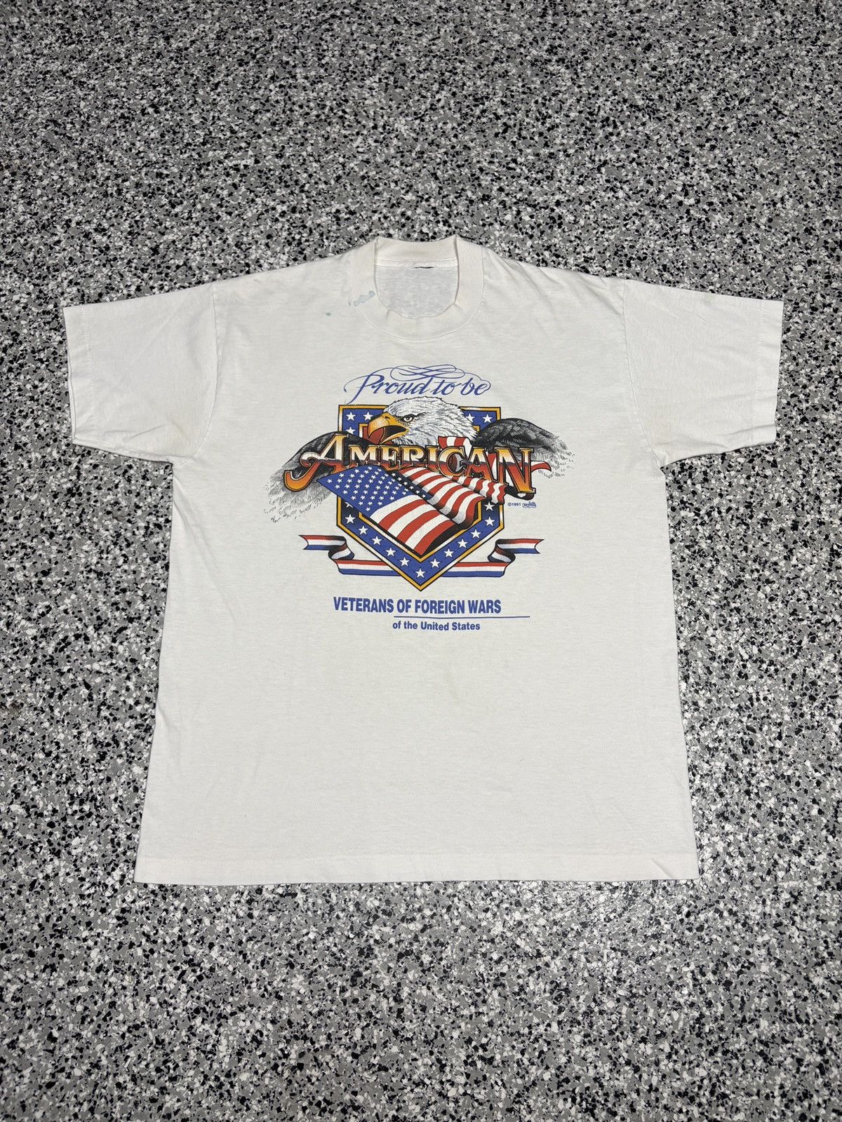 Hanes Vintage 1991 Hanes “Proud To Be American” T-Shirt Sz. M 0785 Size US M / EU 48-50 / 2 - 1 Thumbnail