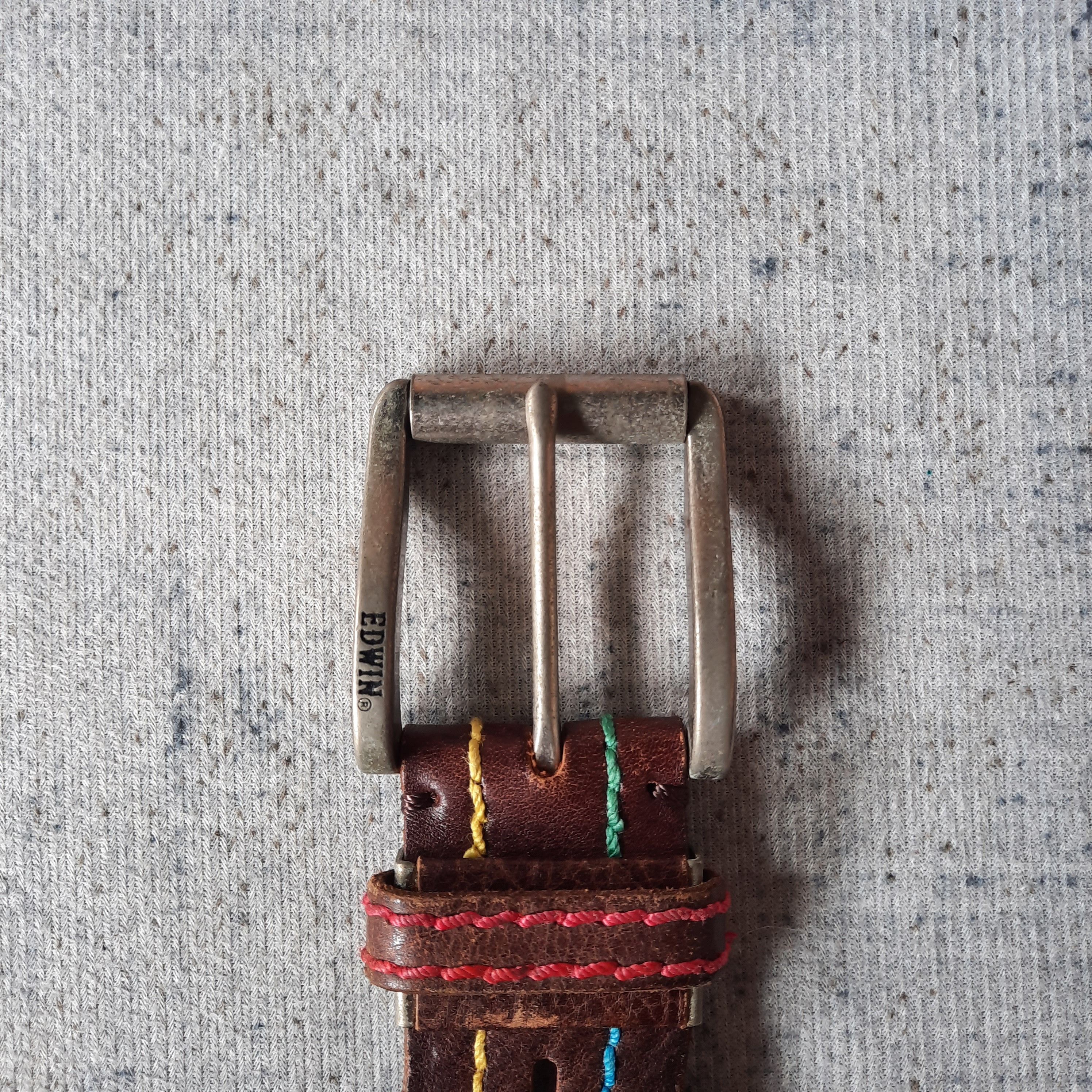 Edwin ☄️ Edwin jeans rainbow stitching craft leather belt Size ONE SIZE - 2 Thumbnail