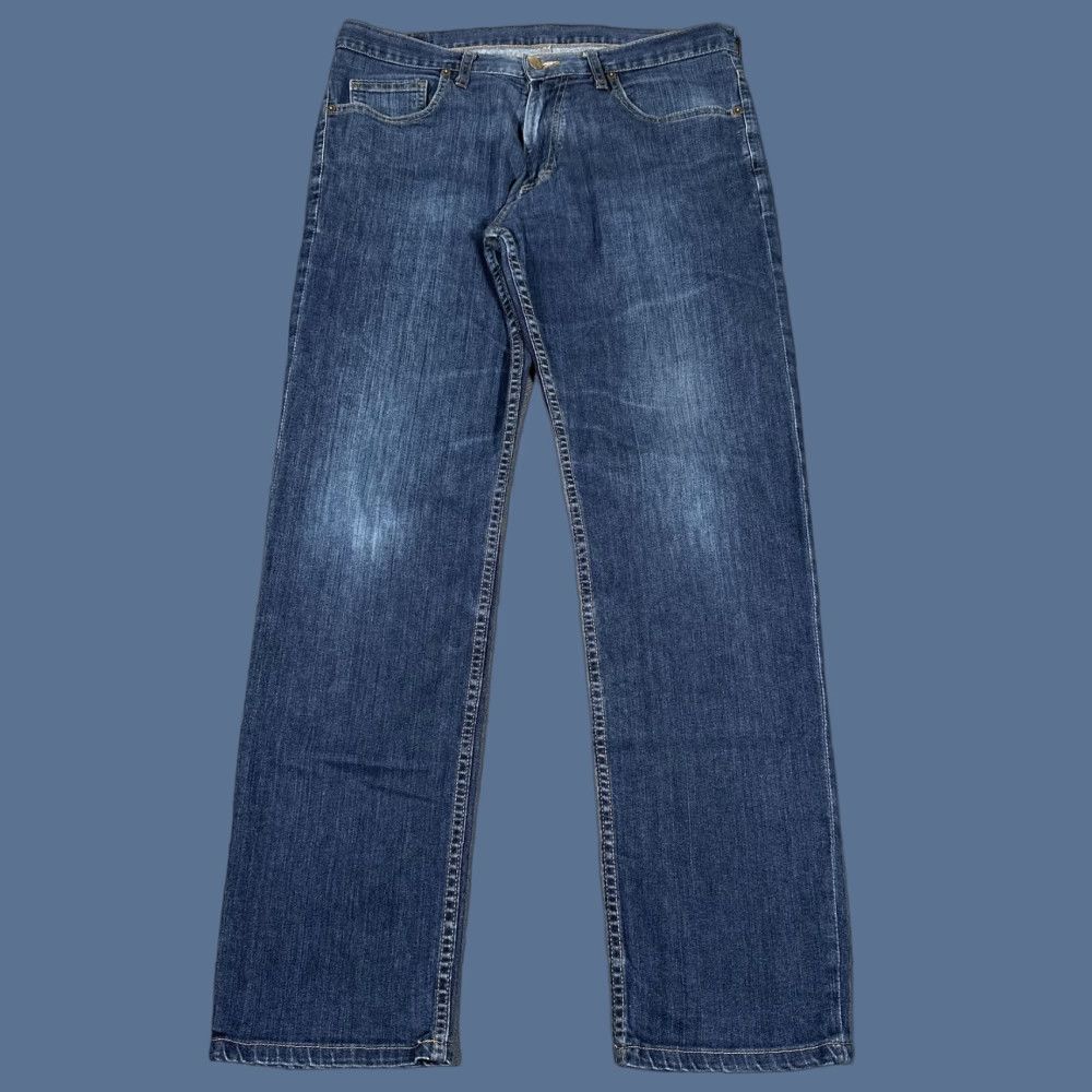 Denime Dearborn Denim Jeans Mens 35x32 Blue Tailored Fit Stretch Straight Leg Made USA Size US 35 - 1 Thumbnail