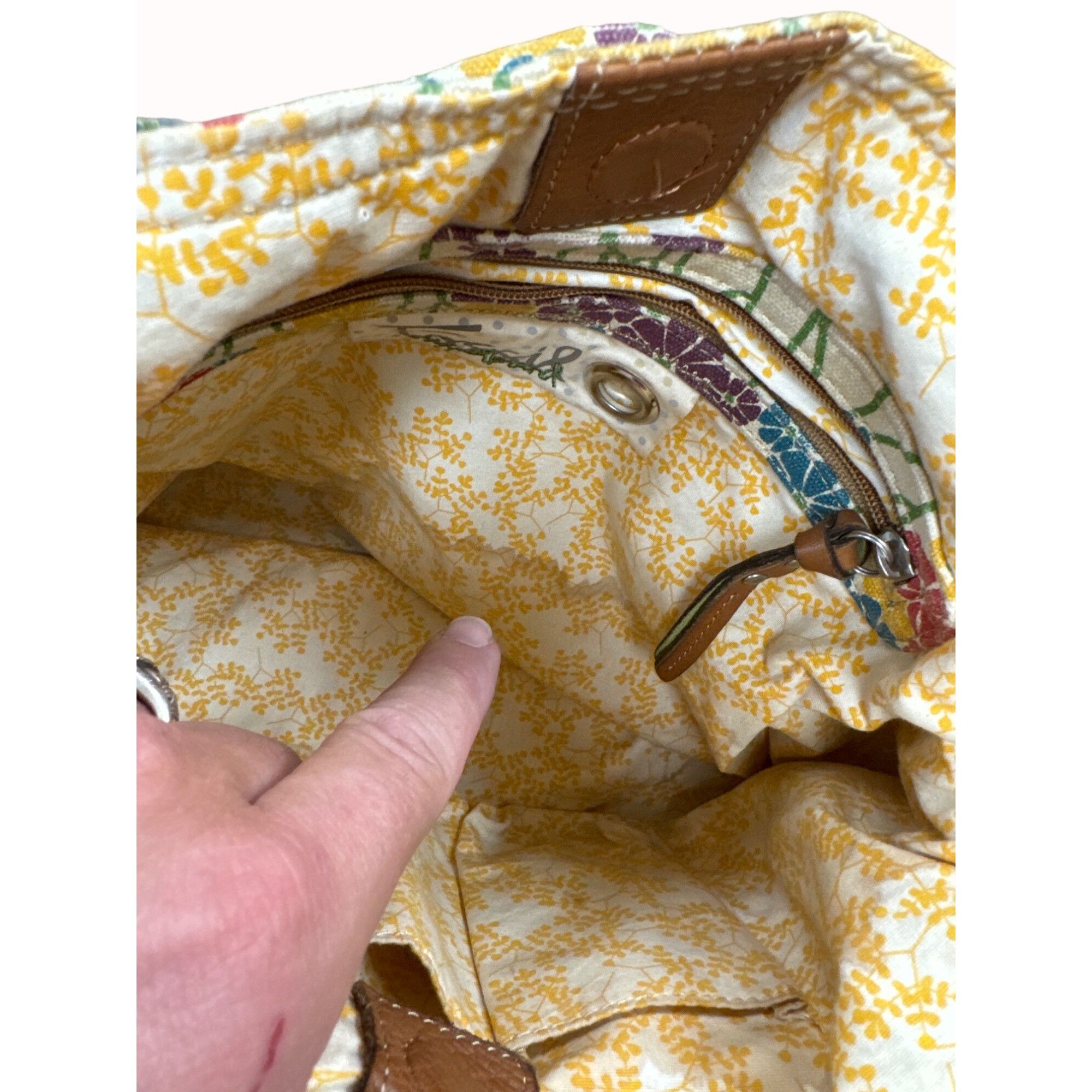 Fossil Fossil women’s vintage leather canvas floral hand shoulder b Size ONE SIZE - 8 Thumbnail