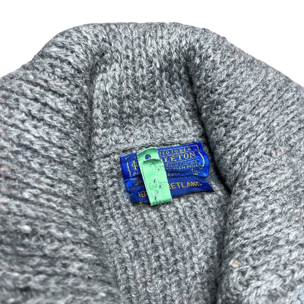 Pendleton × Vintage Vintage 80s Pendleton Shetland Wool Grey Zip Up Knit Sweater Size US M / EU 48-50 / 2 - 14 Thumbnail