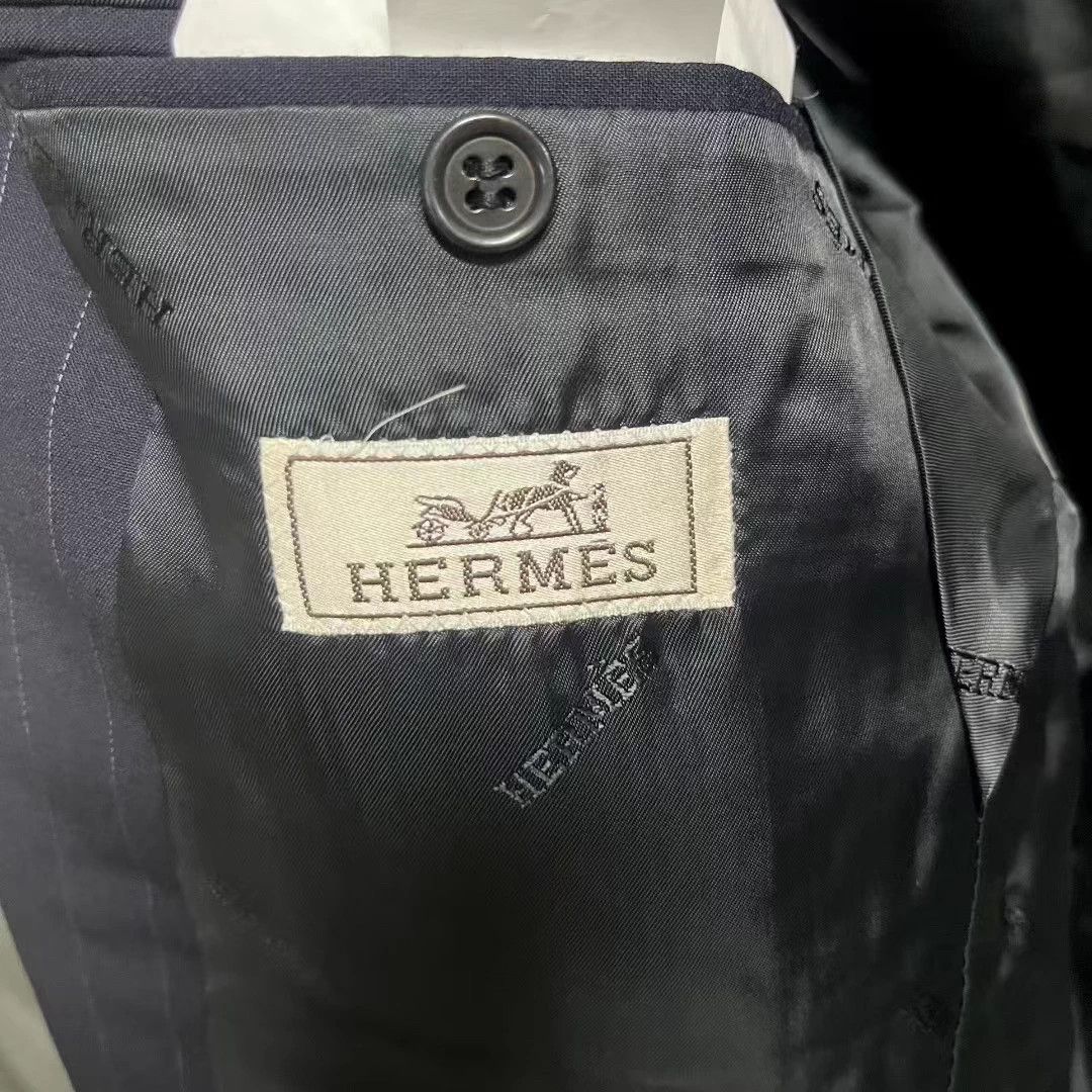 Hermes Hermes Classic Black Pinstripe Tailored Blazer Size 46 Size 46S - 3 Thumbnail