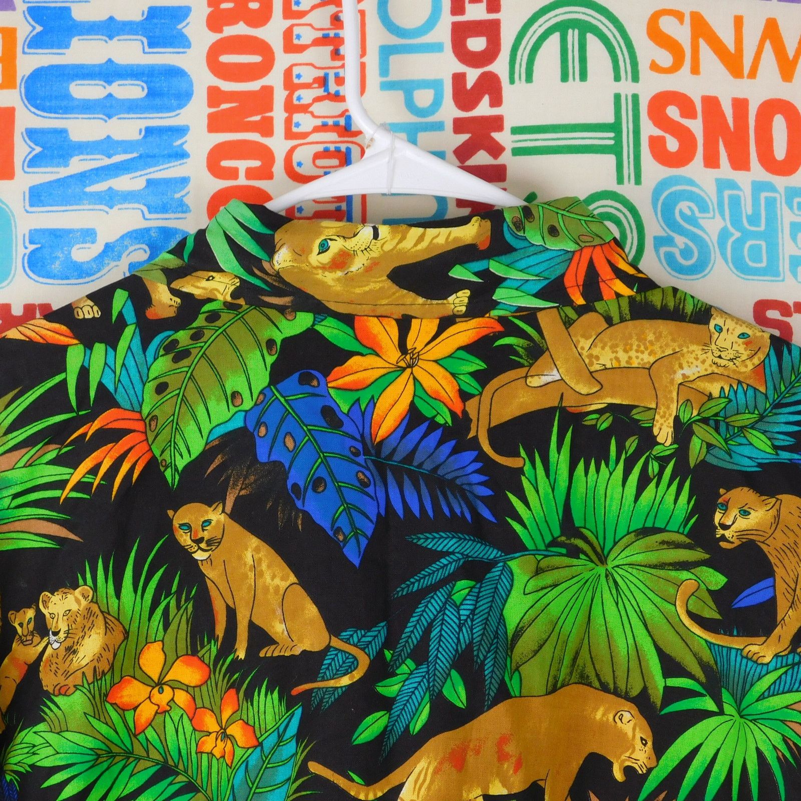 IF & Co. 90s AOP Jungle Jacket XL Full Zip Collared Loud Retro Size US XL / EU 56 / 4 - 8 Thumbnail