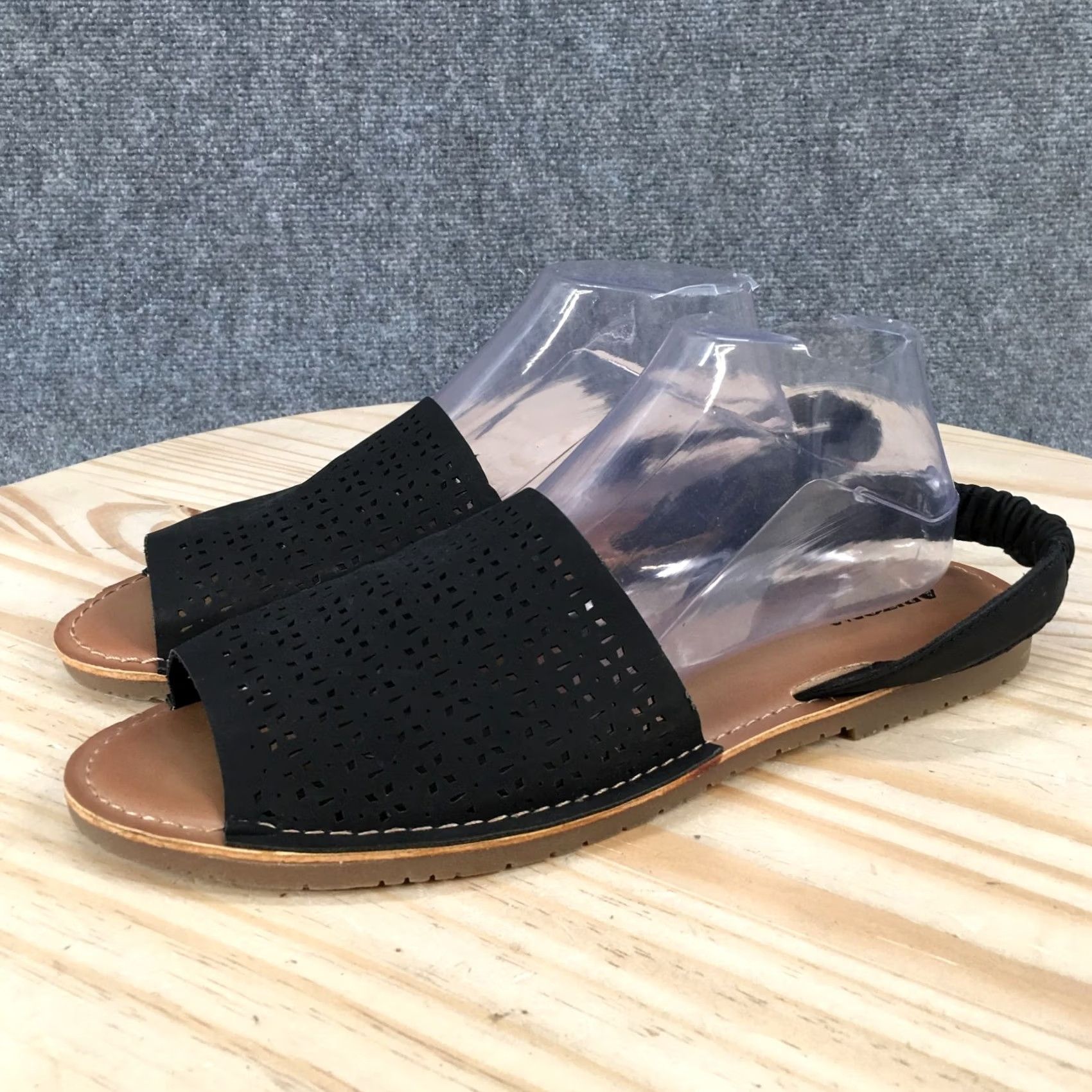 Vintage Arizona Jeans Co. Cutout Slingback Sandals Womens 11 Comfort Open Toe Black Shoes Size 32" / US 10 / IT 46 - 3 Thumbnail