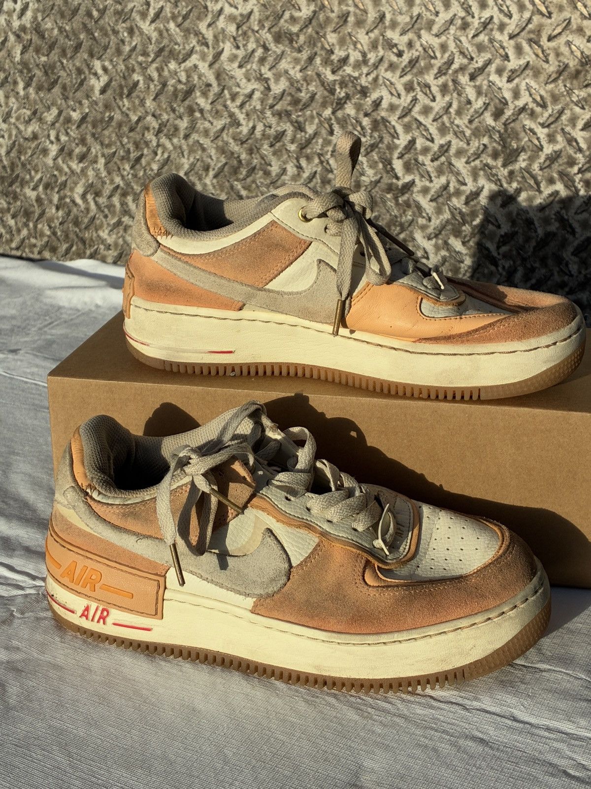 Nike Nike Air Force 1 Shadow Cashmere Orange Chalk DM8157-700 7.5 Size US 7.5 / IT 37.5 - 1 Thumbnail