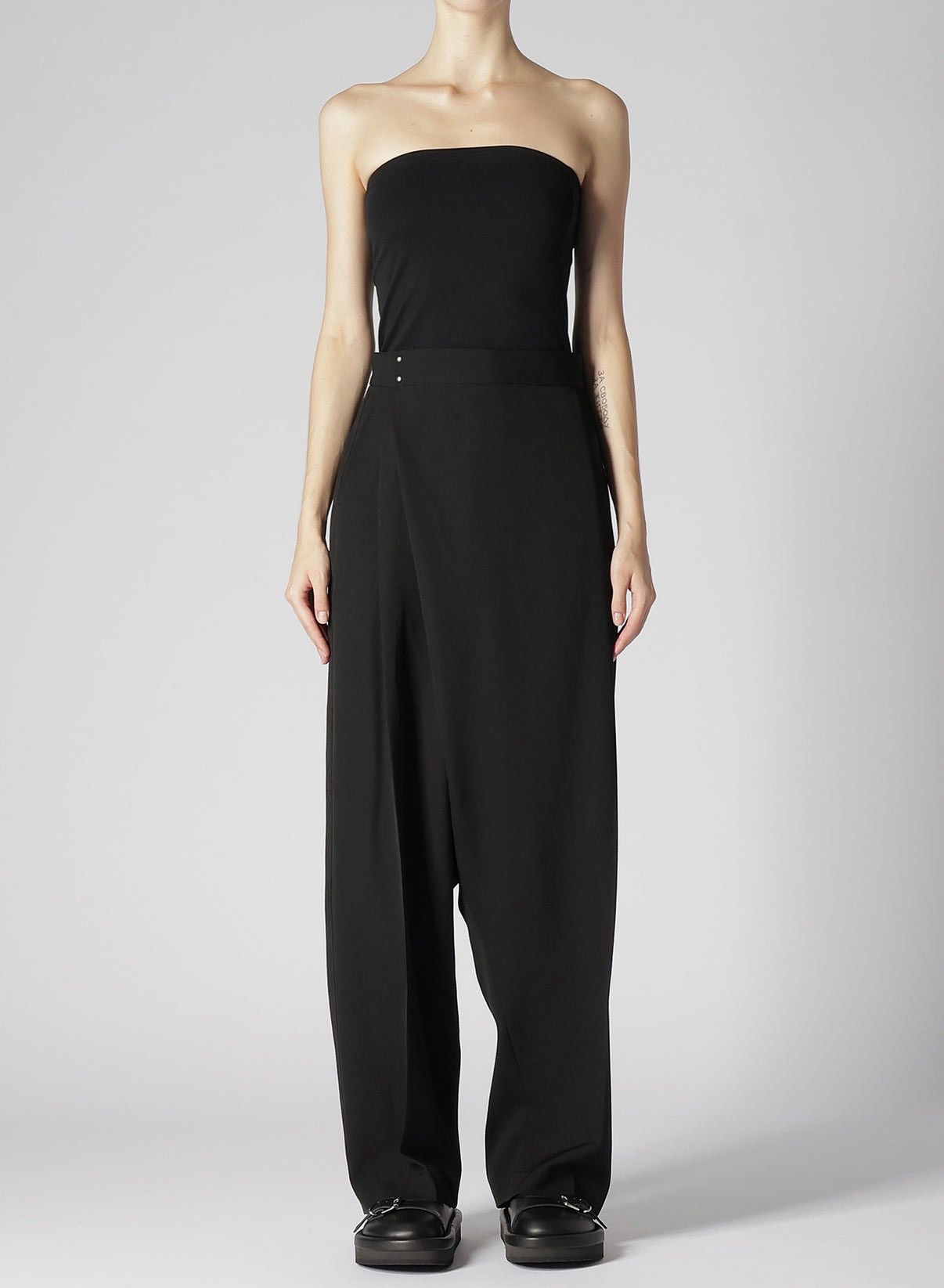 Y's Y’s - S/S24 - Washer Wool Gabardine Tucked Pants Size 27" / US 4 / IT 40 - 2 Thumbnail