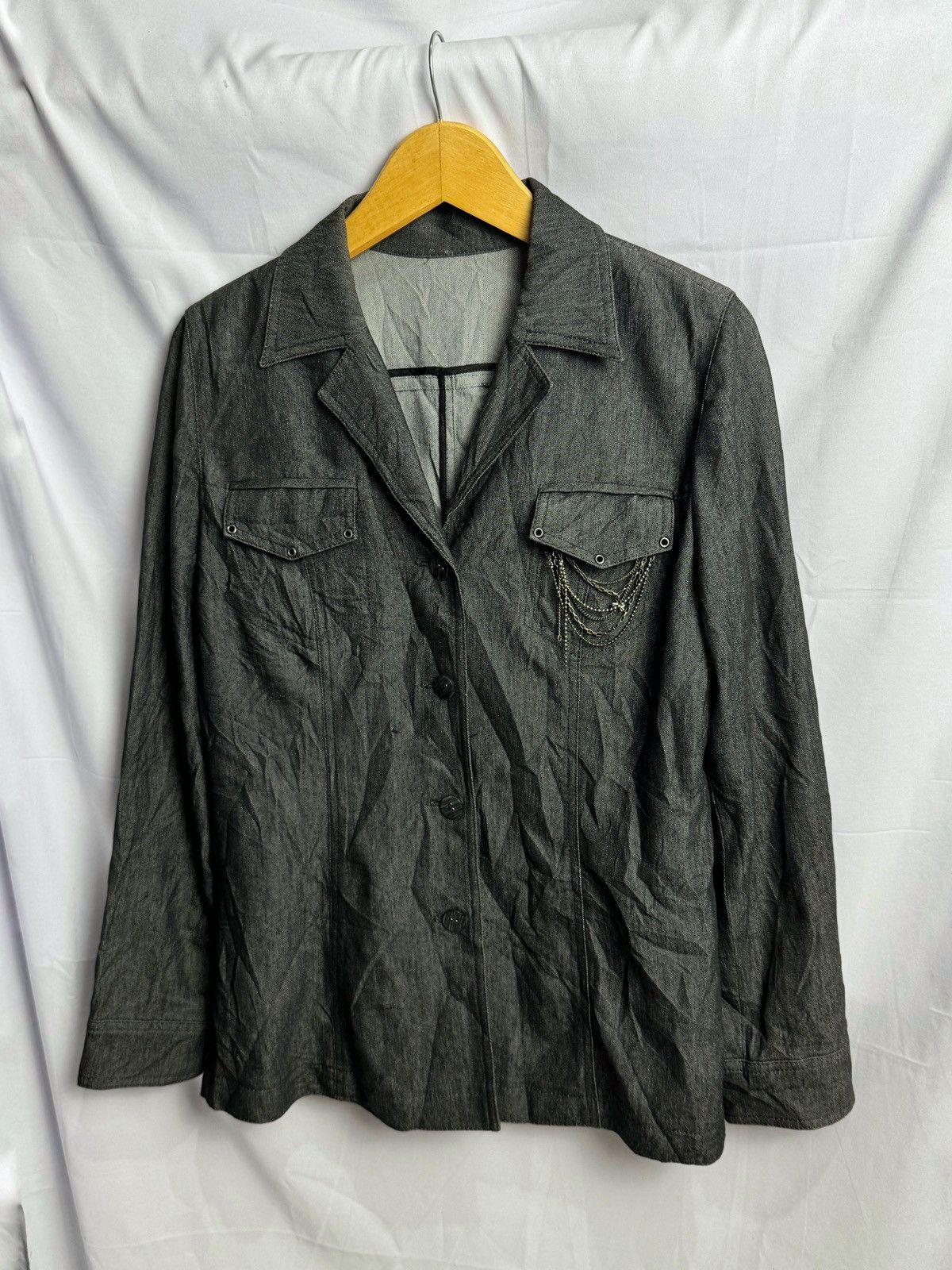 14th Addiction 14thAddiction Blazer Shirt Chain Pocket by Leilian Size US M / EU 48-50 / 2 - 2 Thumbnail