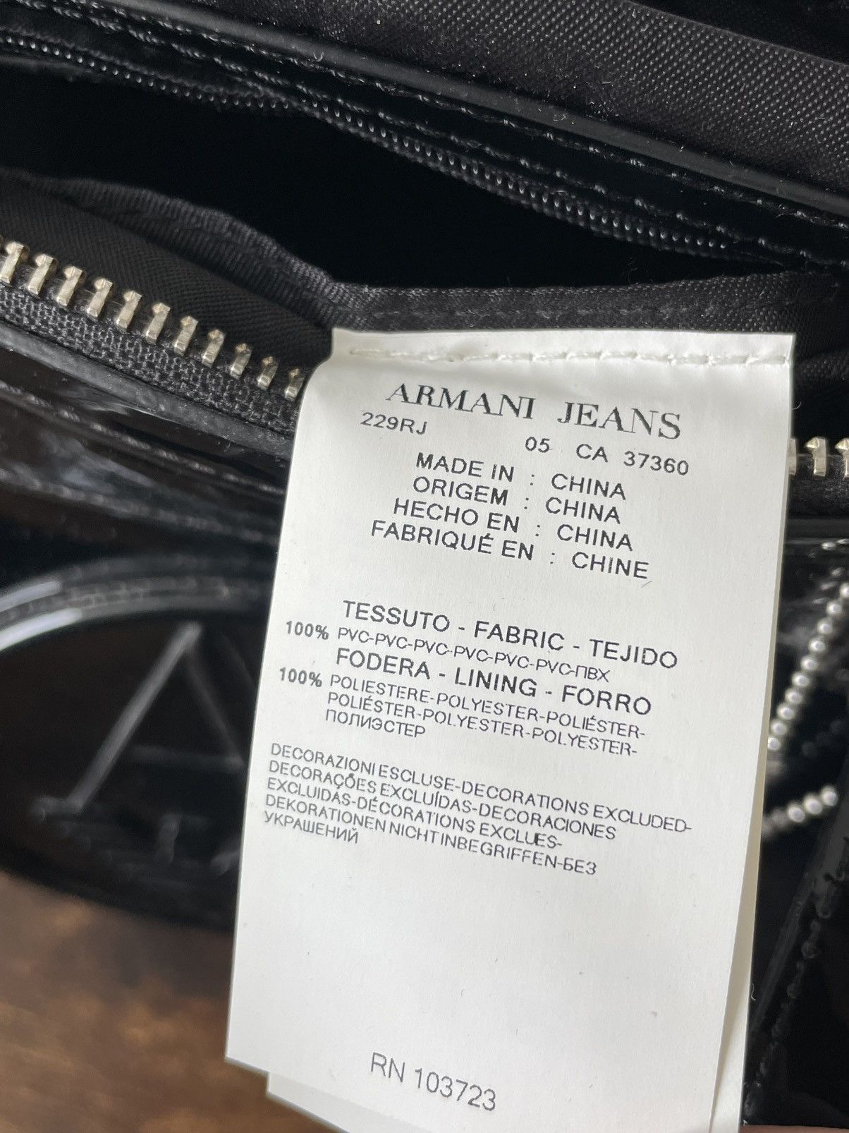 Armani Vintage AJ Armani Jeans 00’s Black Patent Leather Hand Bag Size ONE SIZE - 9 Thumbnail