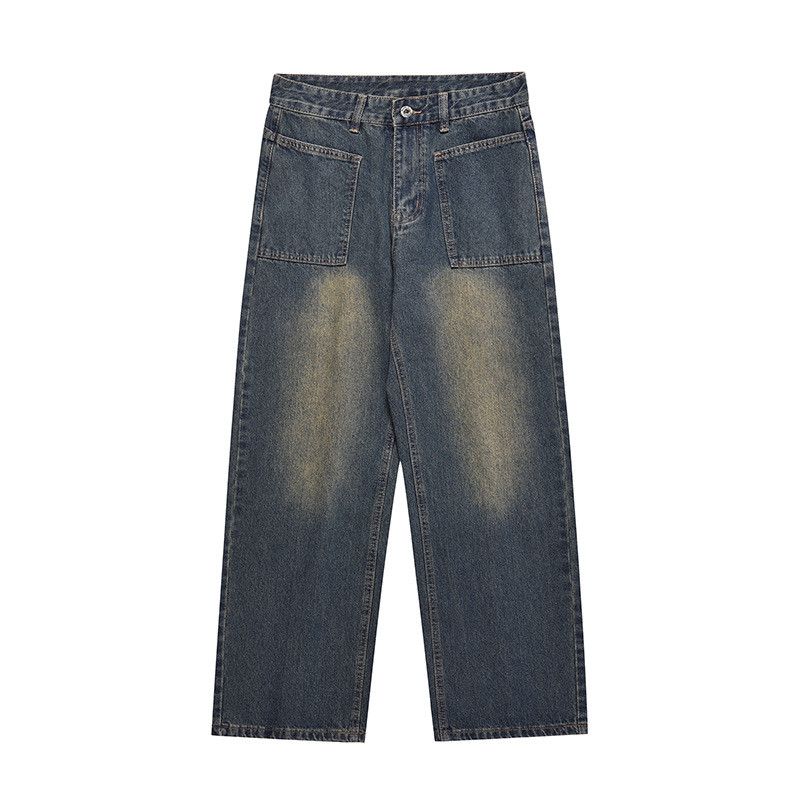 Vintage American retro men's straight leg loose distressed jeans Size US 32 / EU 48 - 1 Thumbnail