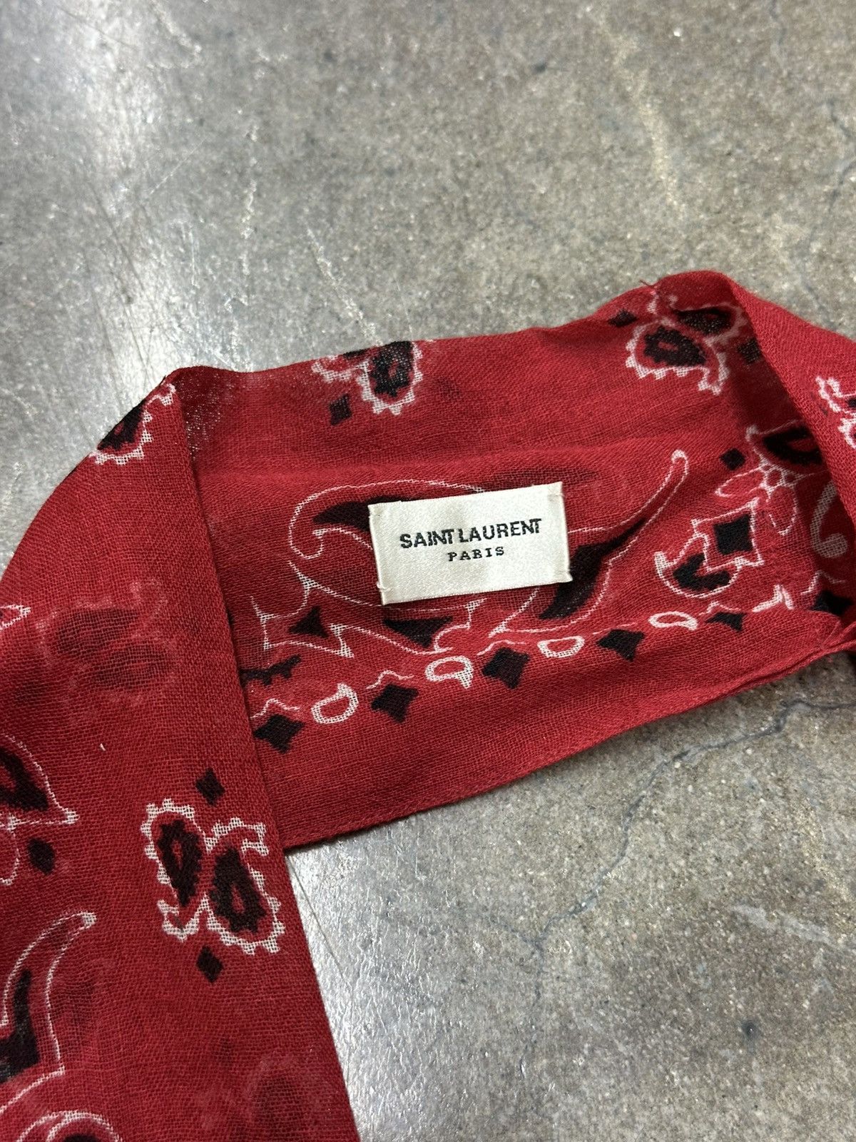Saint laurent red bandana scarf hedi slimane