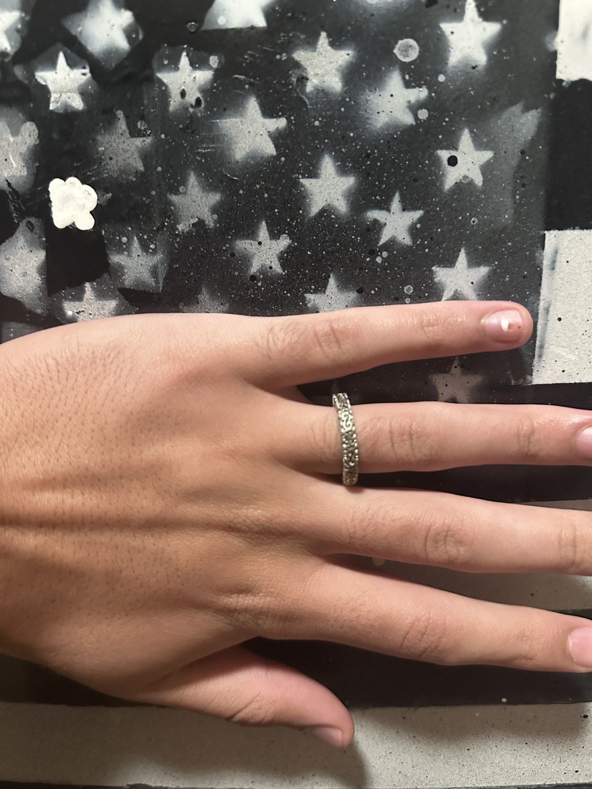 Maison Margiela Maison Margiela Silver and Gold Engraved ring Size ONE SIZE - 8 Thumbnail