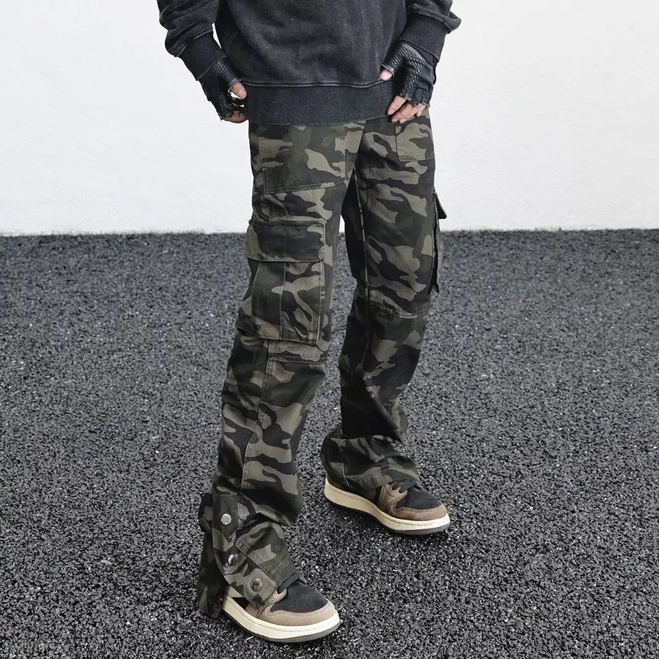 Designer × Japanese Brand Cargo camouflage trousers casual baggy pockets wide leg Size US 32 / EU 48 - 1 Thumbnail