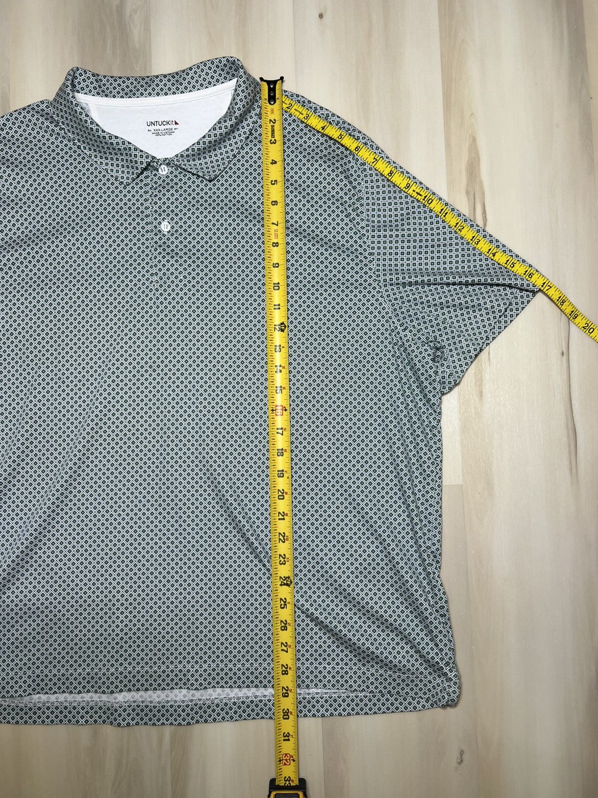 UNTUCKit Untuckit Green Geometric Polo Printed Damaschino Golf Sz 3XL Size US XXL / EU 58 / 5 - 5 Thumbnail