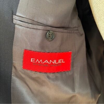 Emanuel Ungaro Emanuel Ungaro Navy Pure Wool Men's Suit 3 Button Blazer Fit Size 46R - 4 Thumbnail