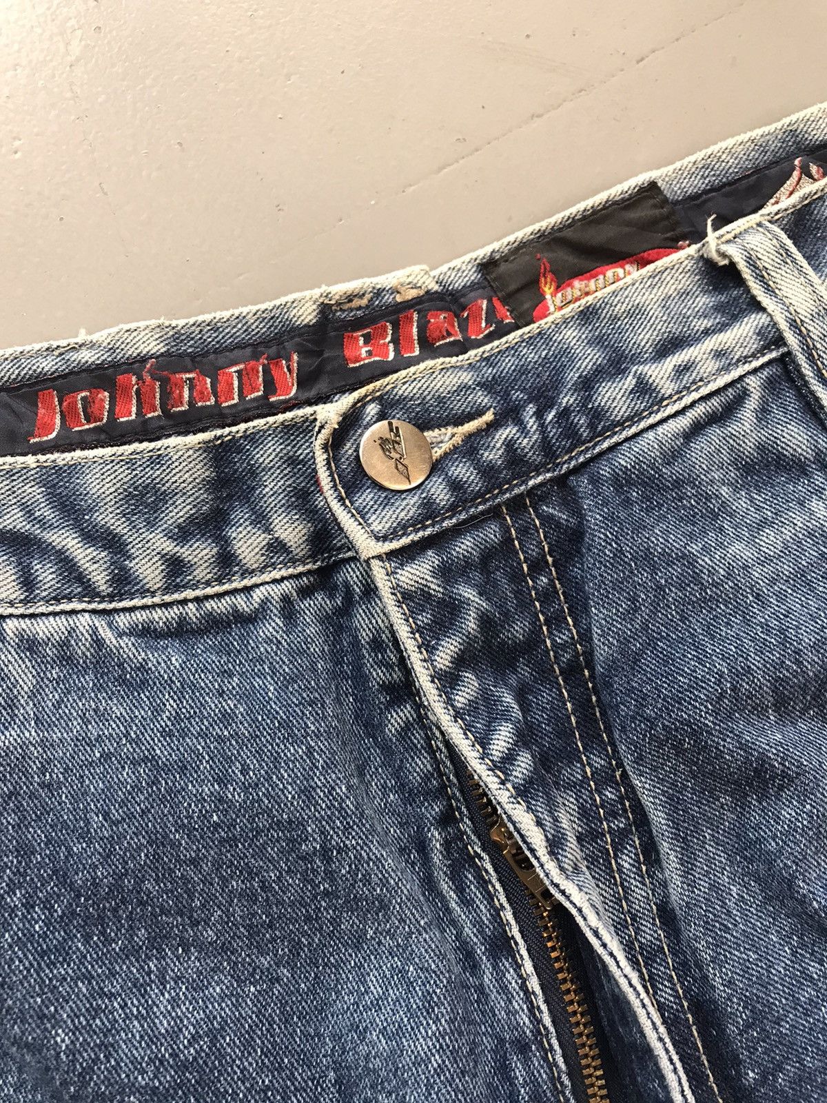 Designer × Vintage Vintage johnny blaze baggyfit SpellOut denim pant Size US 36 / EU 52 - 9 Thumbnail