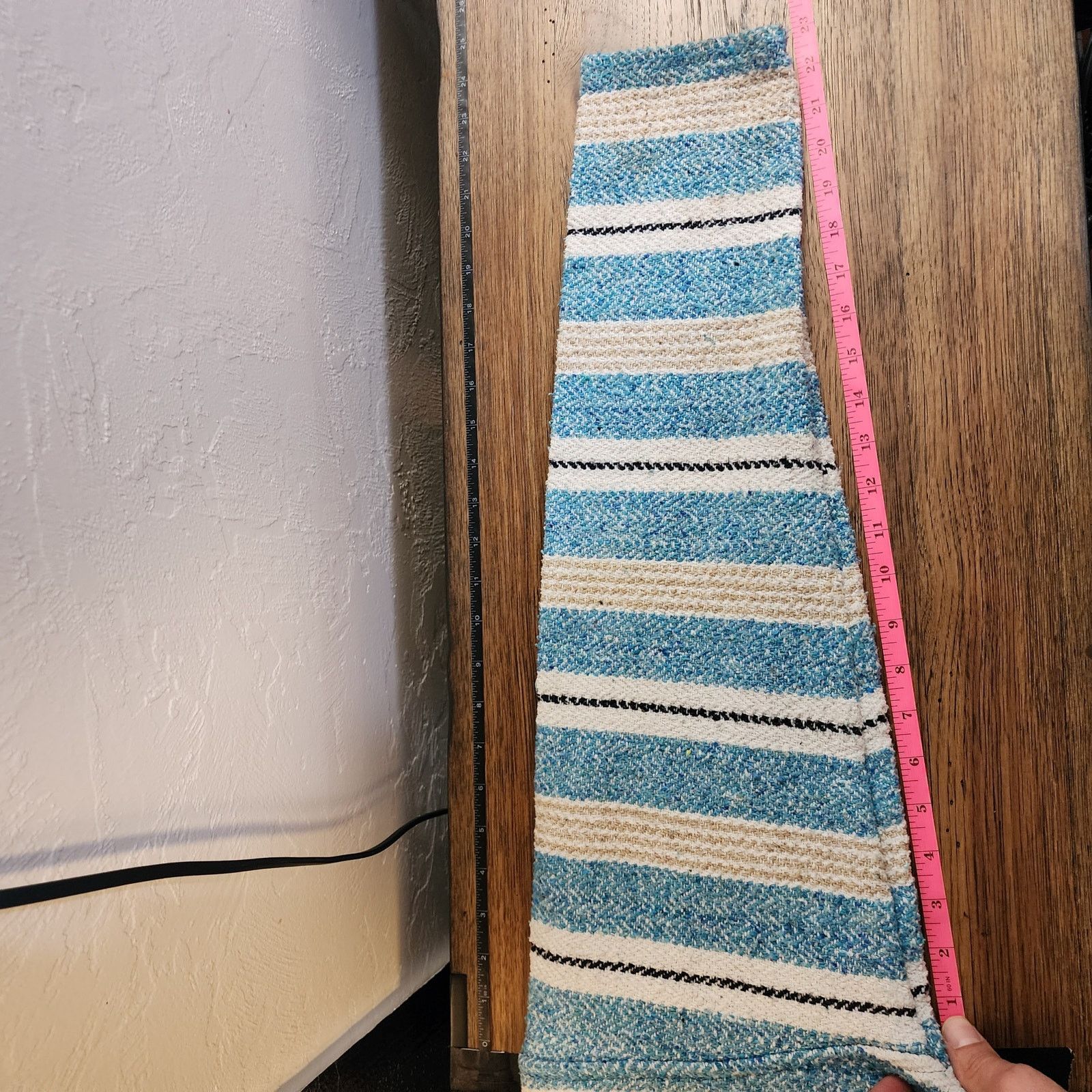 Earth Ragz Vintage Earth Rags Blue & White Poncho Men L, Mexican Size US L / EU 52-54 / 3 - 4 Thumbnail