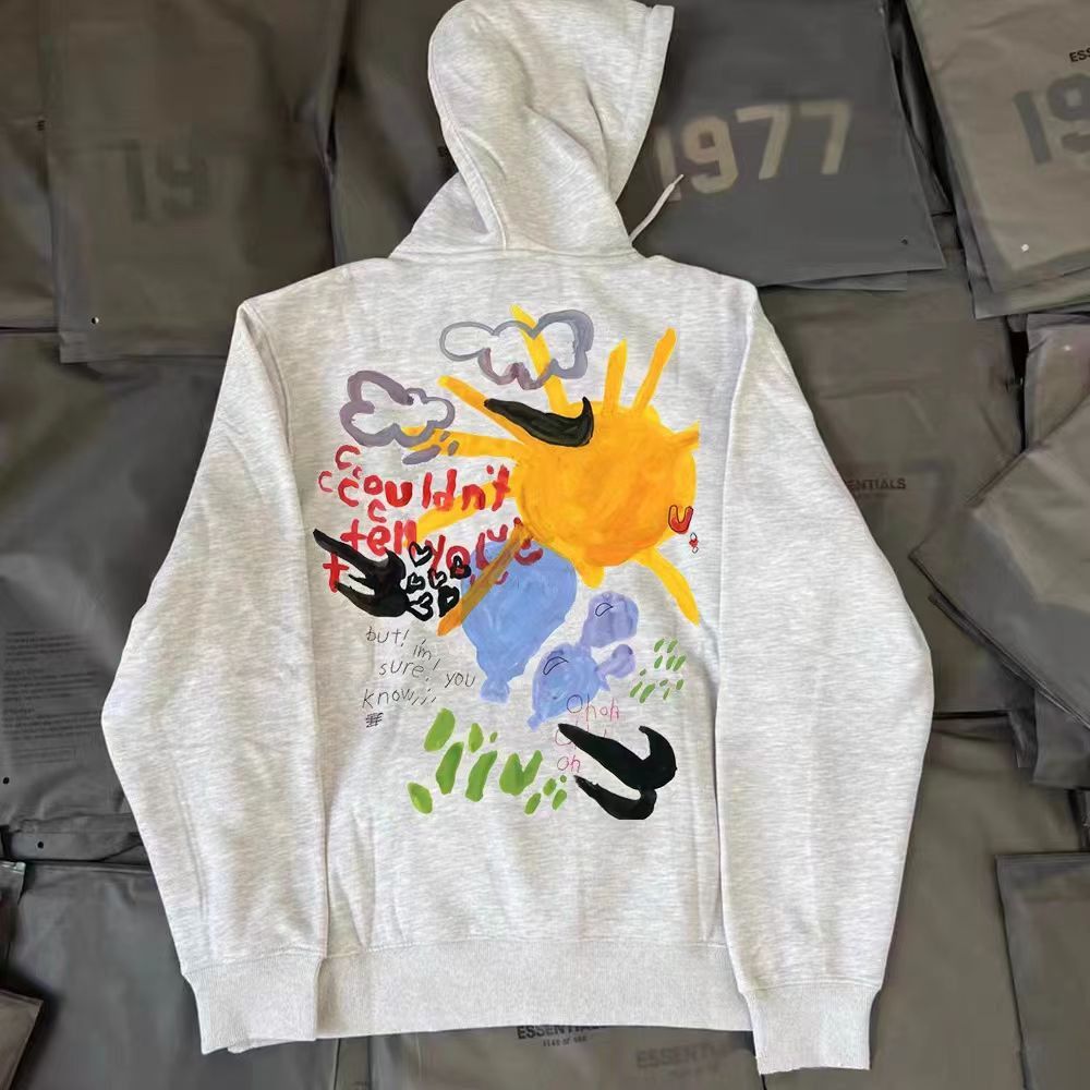 Japanese Brand Gray street retro sun graffiti hoodie y2k Size US L / EU 52-54 / 3 - 1 Thumbnail