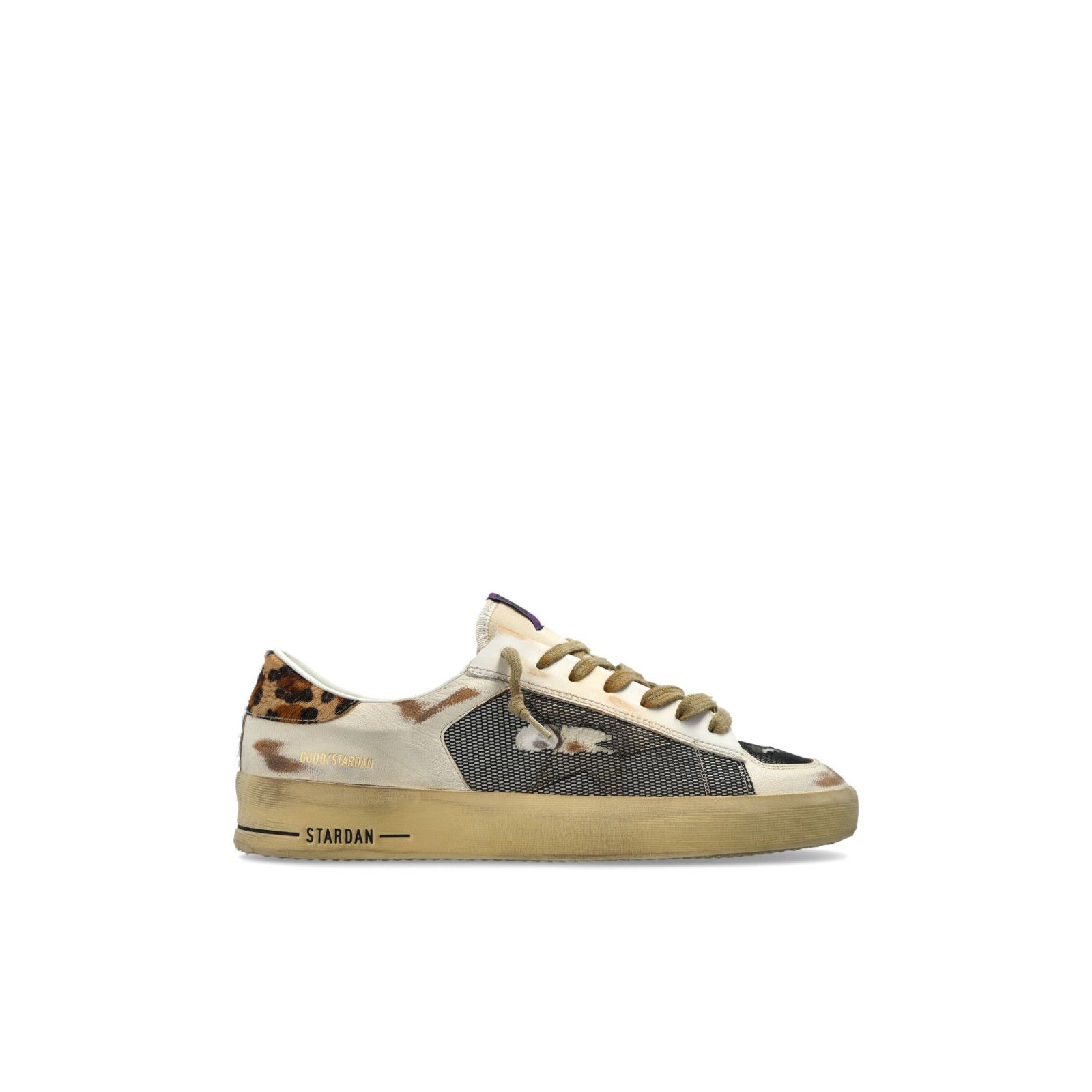 GOLDEN GOOSE Stardan Men's White/Leopard Sneakers New (Men's