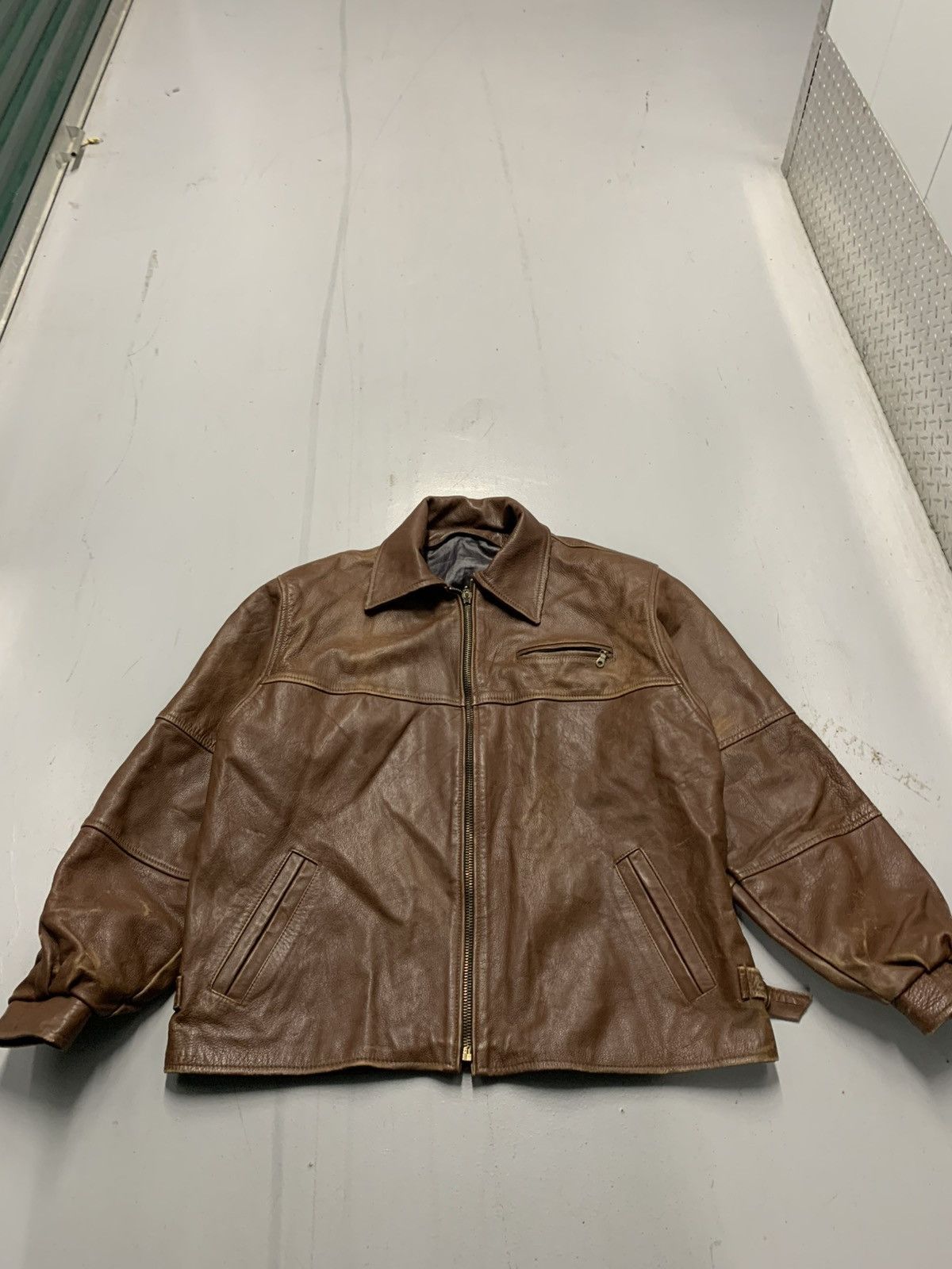 Vintage Christian Dior Leather Bomber Jacket