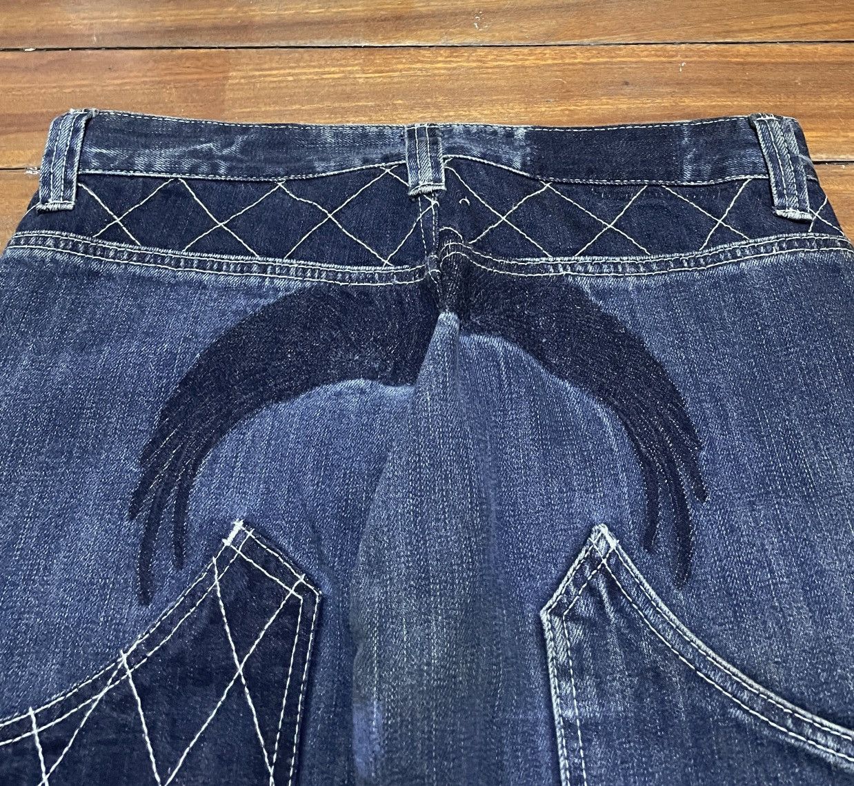 If Six Was Nine Rare Design Vintage Japanese Brand Sukajan Jeans 1990s Size US 30 / EU 46 - 4 Thumbnail