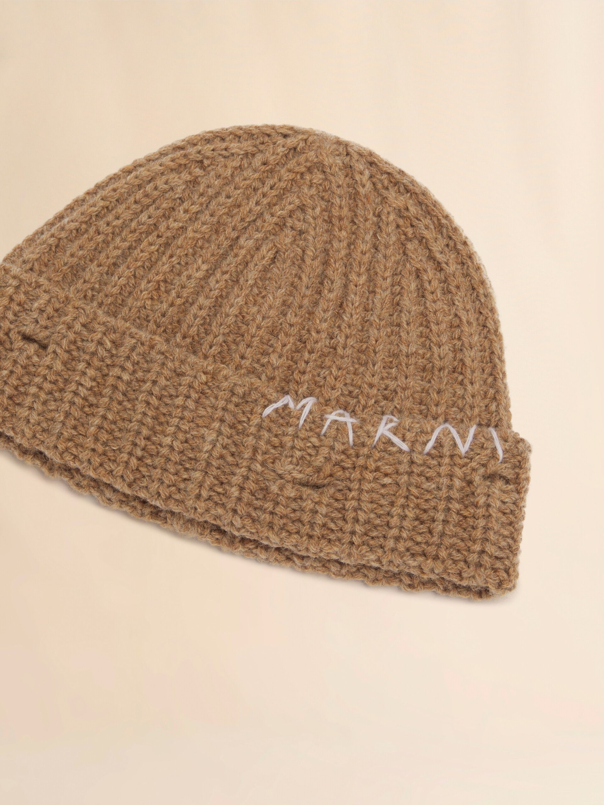 Marni L Distressed Embroidered Fisherman Shetland Wool Beanie FW25 Size ONE SIZE - 12 Thumbnail