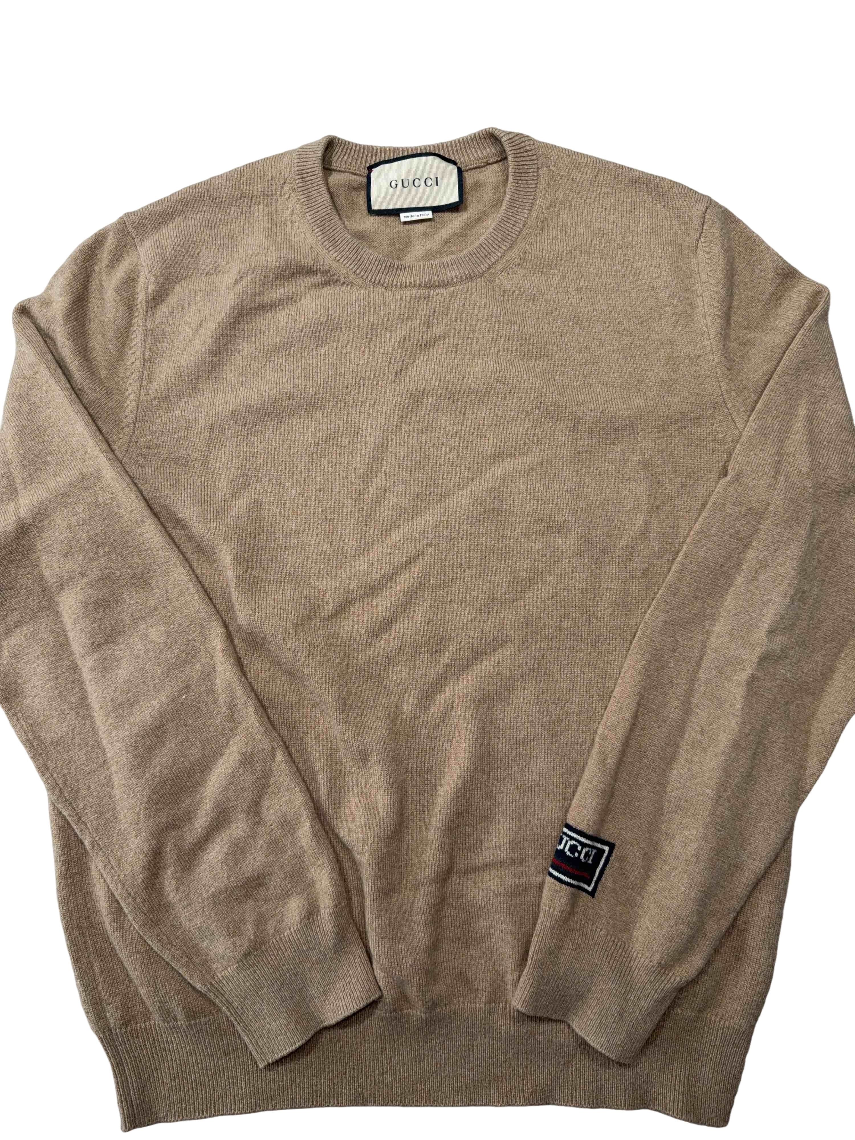 Gucci Gucci Logo Patch Cashmere Sweater Size L Size US L / EU 52-54 / 3 - 1 Thumbnail