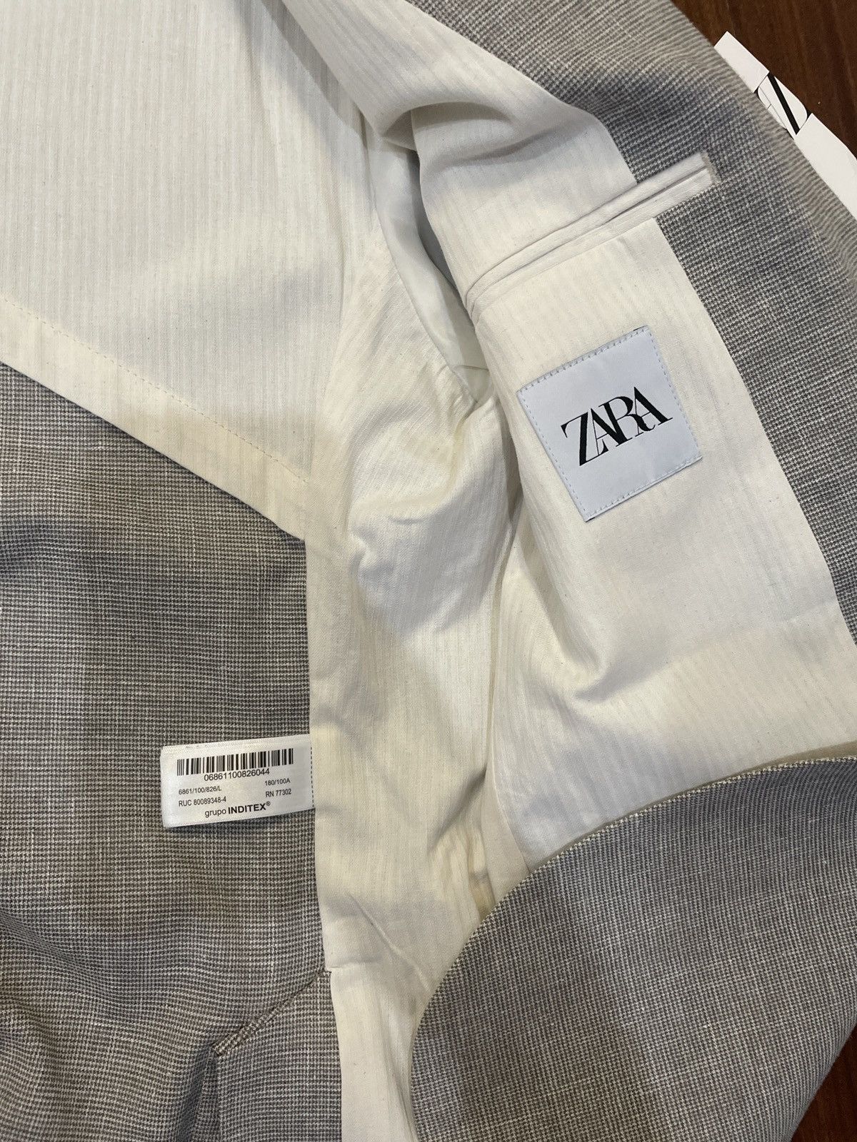 Zara Zara grey blazer jacket Size 42L - 4 Thumbnail