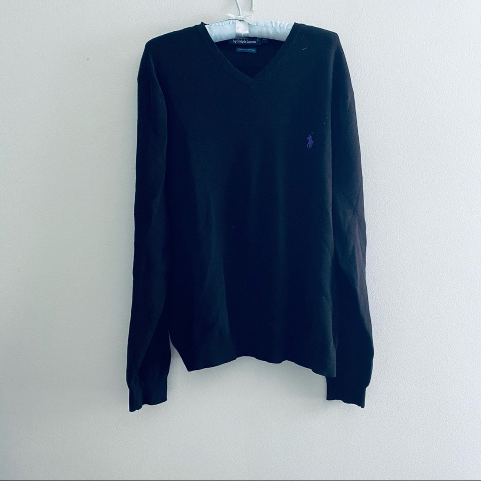 Polo Ralph Lauren Polo RL black vneck pima cotton sweater Size US XL / EU 56 / 4 - 2 Thumbnail