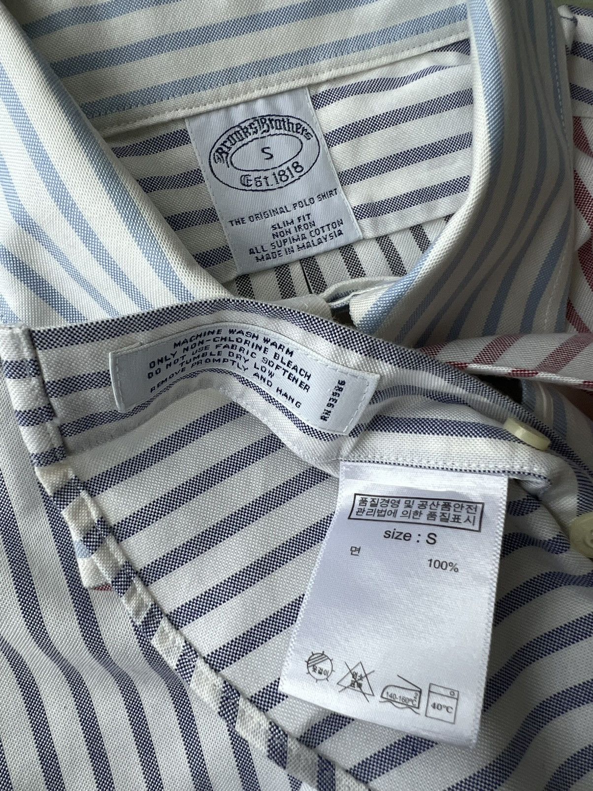Brooks Brothers Brooks Brothers Beauty Pastel Patchwork Striped Oxford Shirt Size US S / EU 44-46 / 1 - 7 Thumbnail