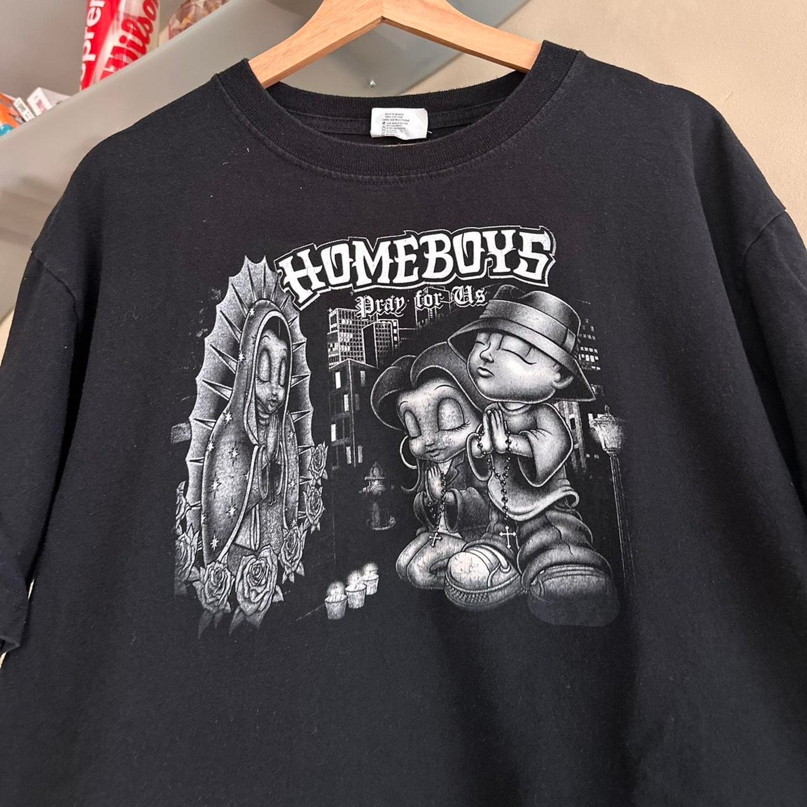 Vintage Vintage Y2K Homeboys Pray For Us Homies Shirt Size US L / EU 52-54 / 3 - 2 Thumbnail