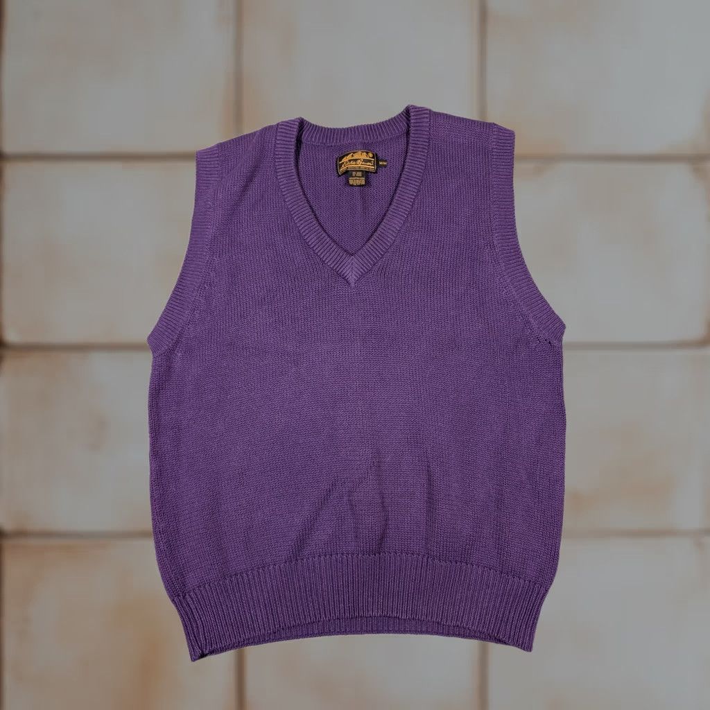 Eddie Bauer Eddie Bauer Sweater Vest Mens Medium Purple V-Neck Knit Pullover Golf Layering Size US M / EU 48-50 / 2 - 1 Thumbnail