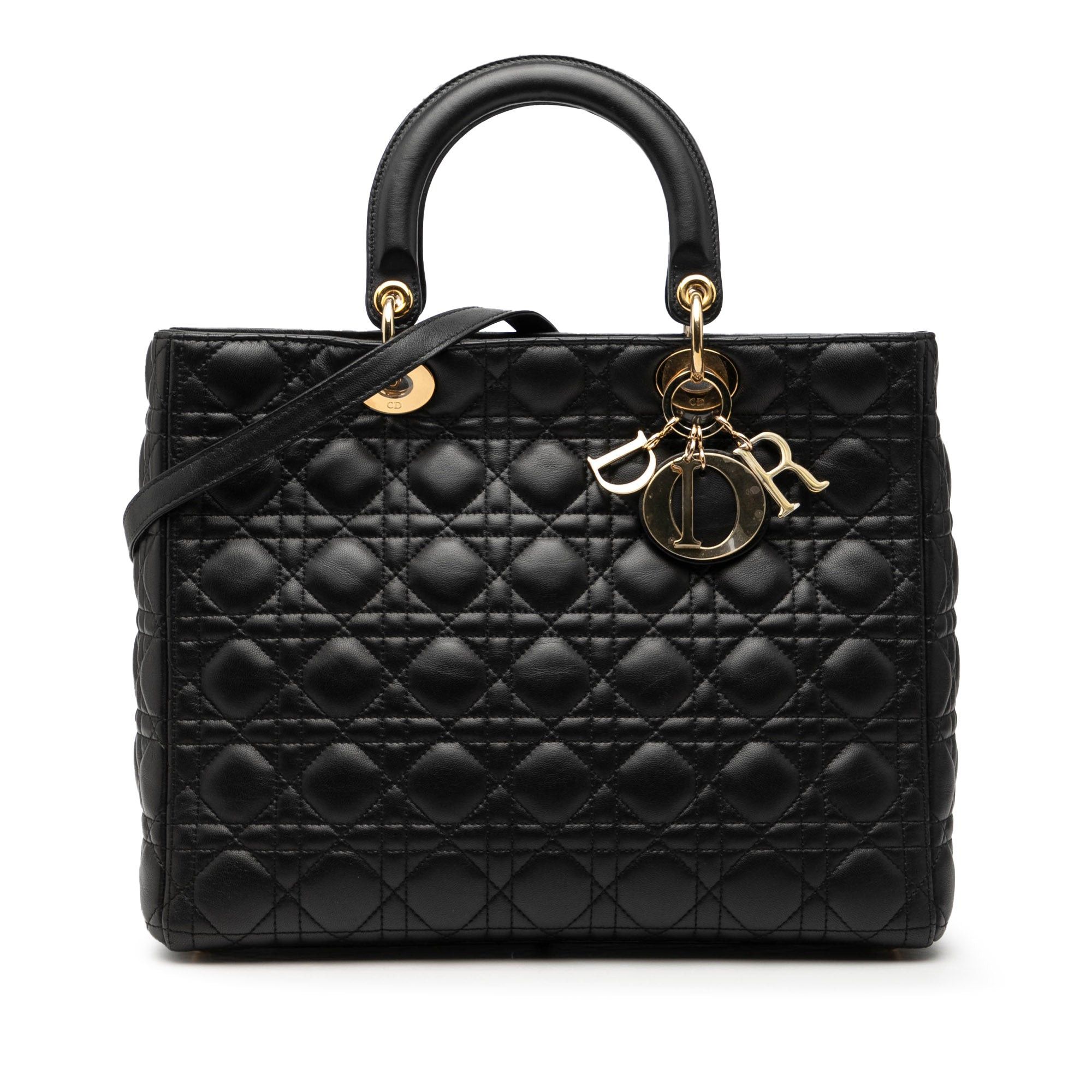 Large Lambskin Cannage Lady Dior