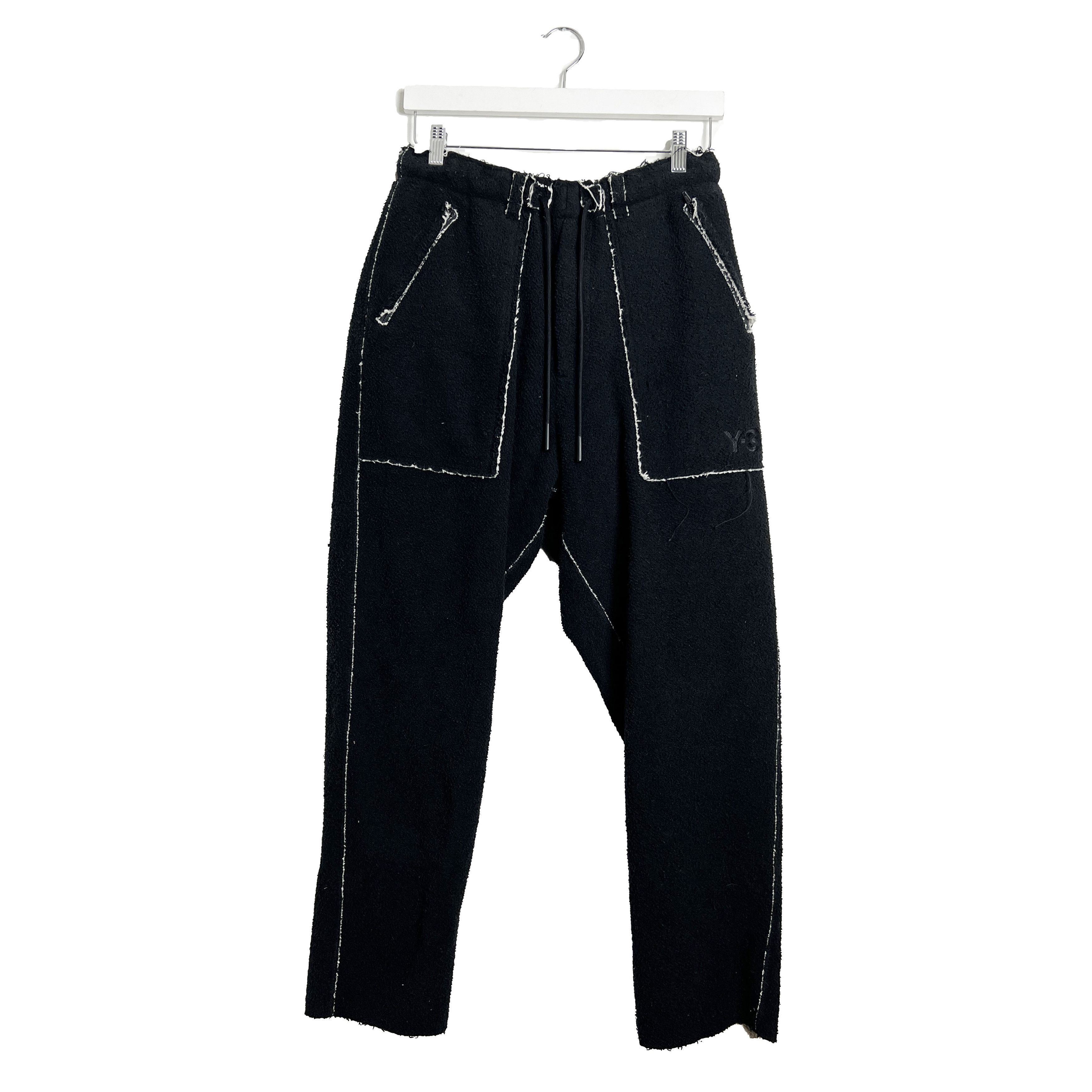 Y-3 Rare Organic Cotton Raw Hem Boucle Sweatpants Size US 30 / EU 46 - 1 Thumbnail