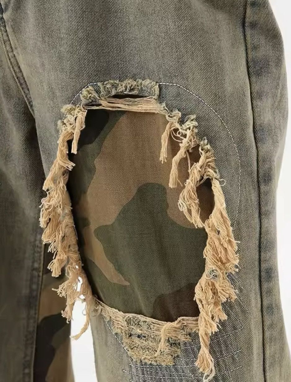 Japanese Brand × Vintage Waist Jeans ripped Style Fashion Vintage Streetwear Wide Leg Size US 27 - 5 Thumbnail