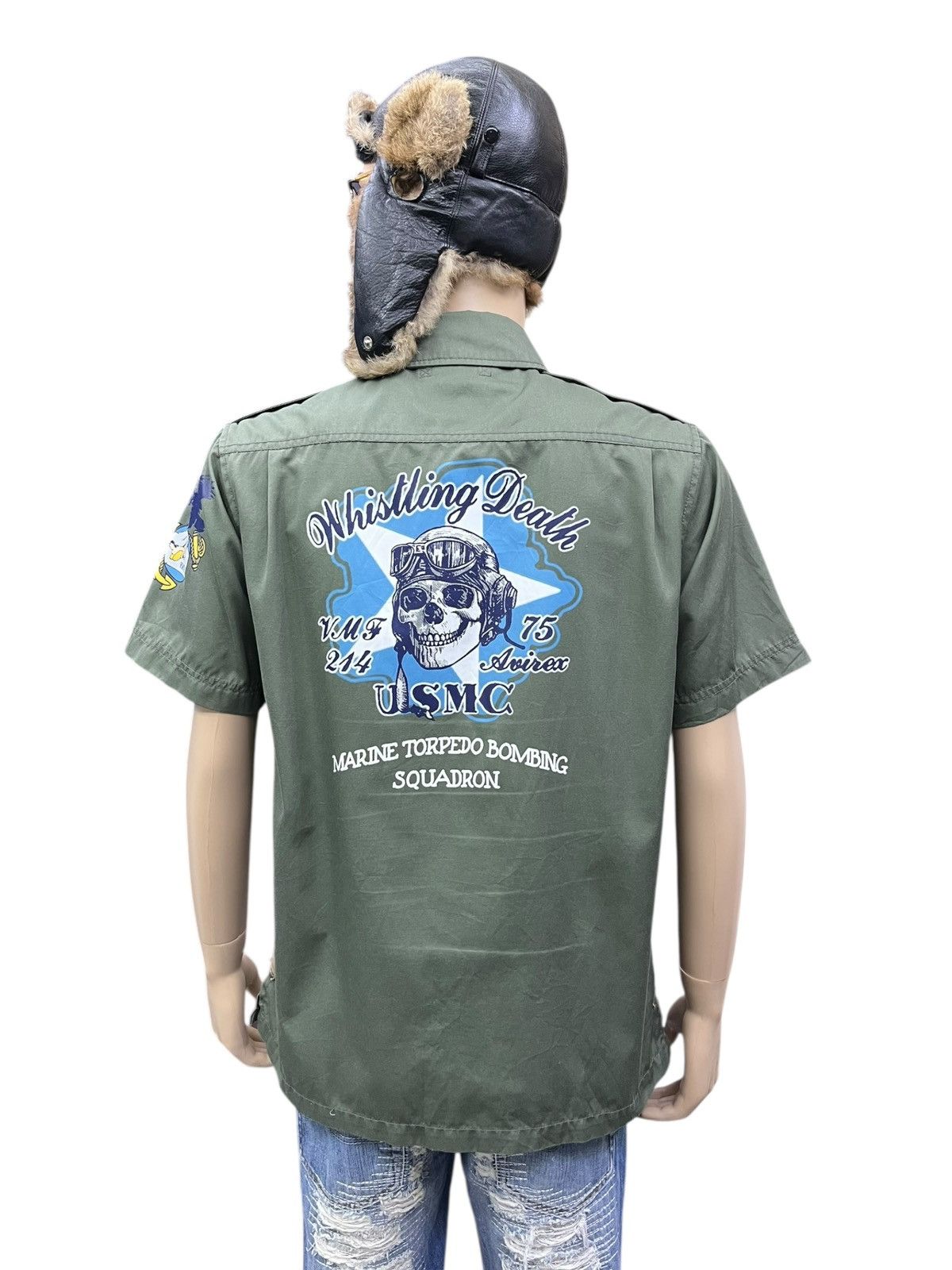 Avirex 💀Vintage Avirex USMC VMF-214 Whistling Death Shirt Size US L / EU 52-54 / 3 - 3 Thumbnail
