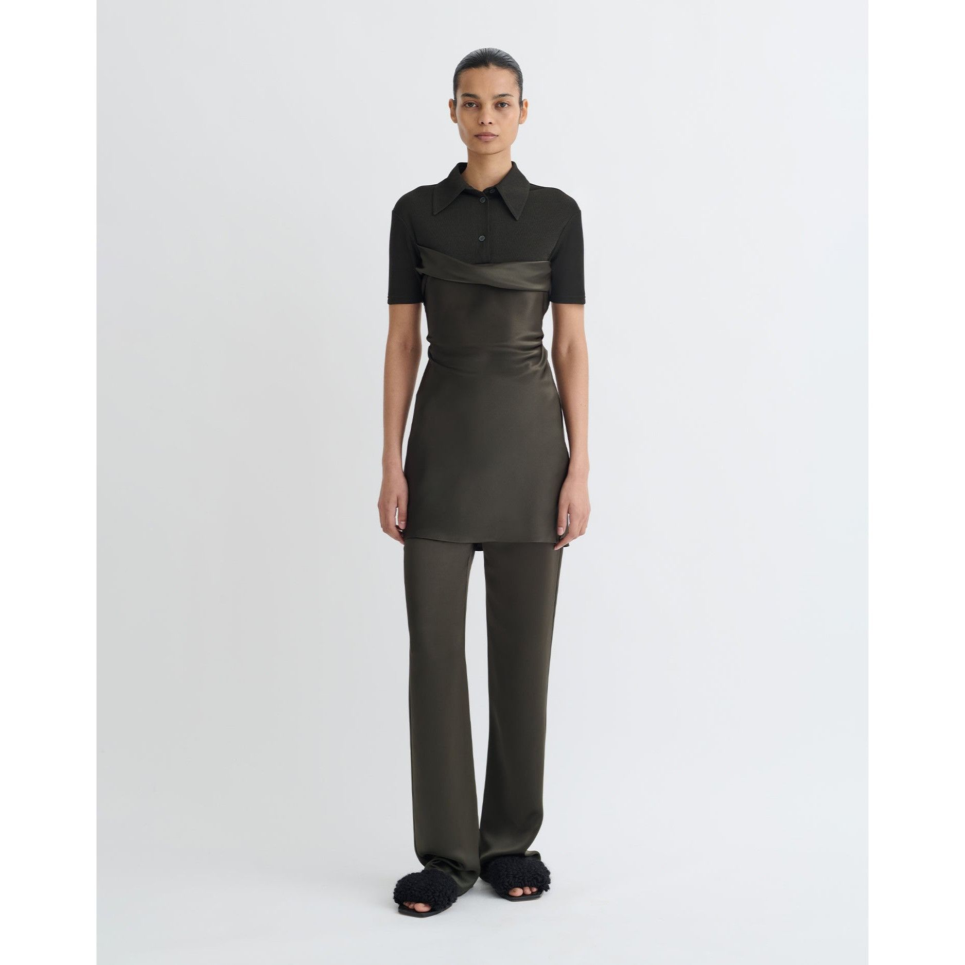 Nanushka Nanushka Heceta Mesh Jersey & Slip Satin Fabric Blocked Min Size XS / US 0-2 / IT 36-38 - 10 Thumbnail