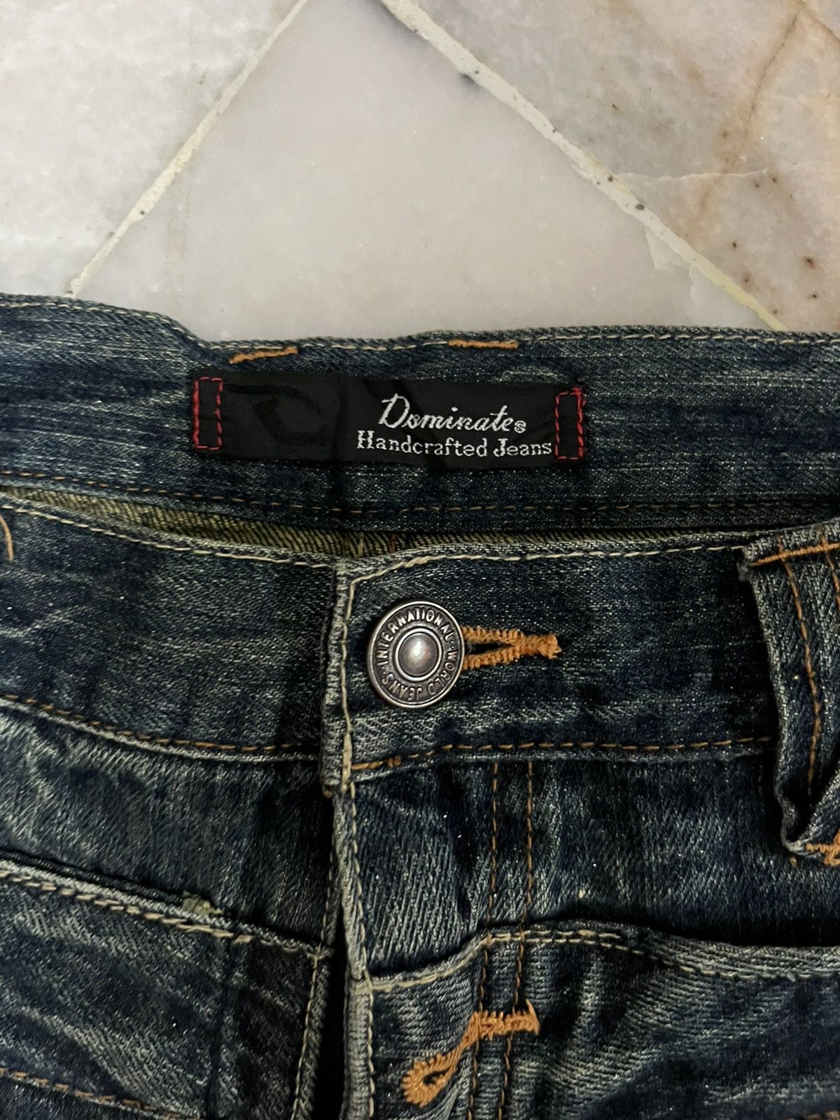 Japanese Brand DOUBLE WAIST DOMINATE HANDCRAFTED DISTRESED DENIM Size US 32 / EU 48 - 5 Thumbnail