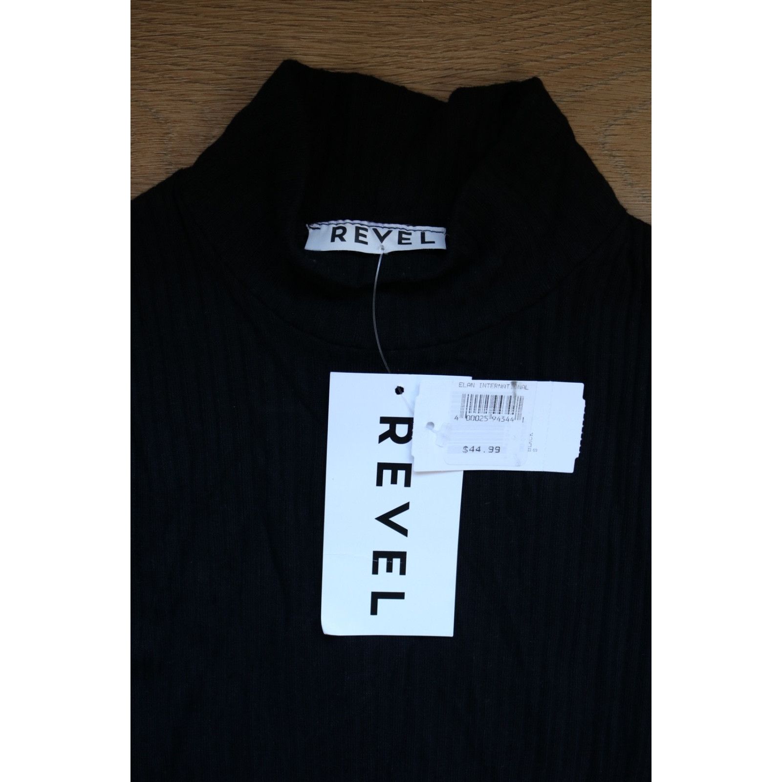 Other REVEL Medium Classy Black Rib-knit Stretch Dress NWT Size M / US 6-8 / IT 42-44 - 2 Thumbnail