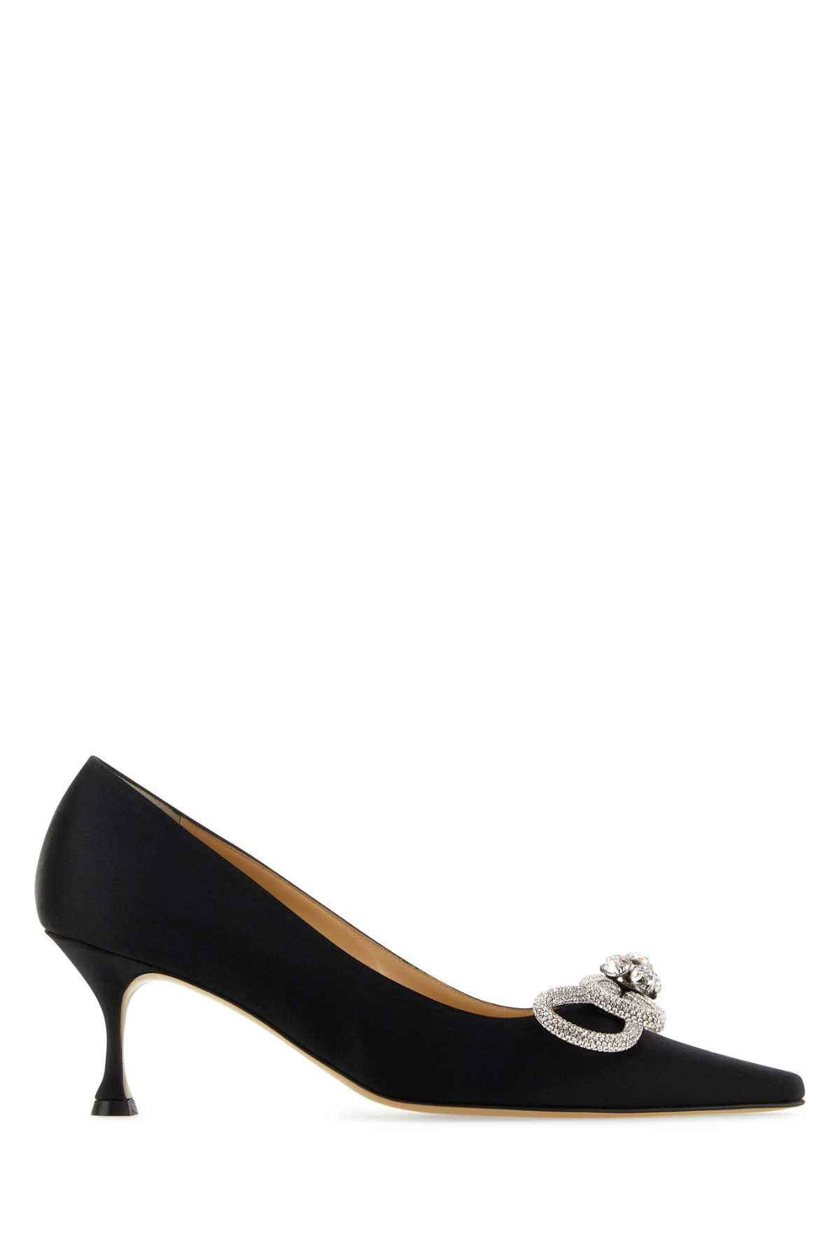 MACH & MACH Black Satin Pumps Size US 7 / IT 37 - 1 Thumbnail