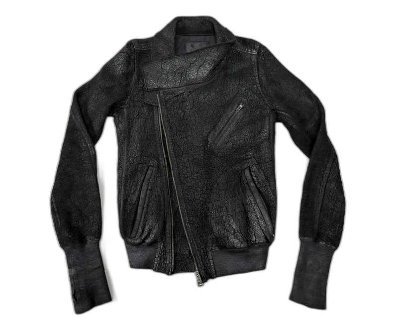 Le Grande Bleu (L.G.B.) Vintage Cracked Leather Biker Jacket Size L / US 10 / IT 46 - 1 Thumbnail