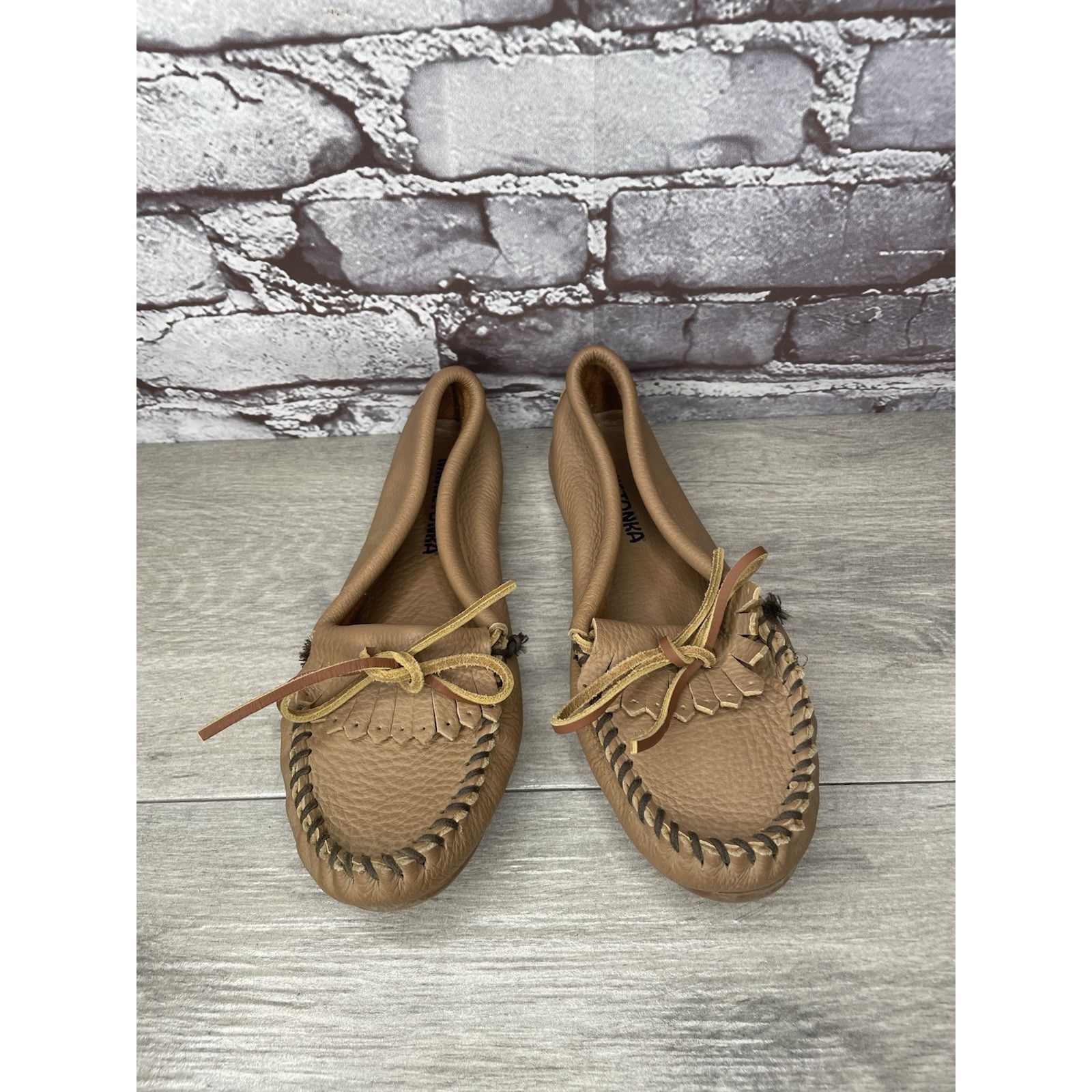 Minnetonka Minnetonka Moccasins Brown Leather Driving Moccasin Loafers Size US 6 / IT 36 - 5 Thumbnail