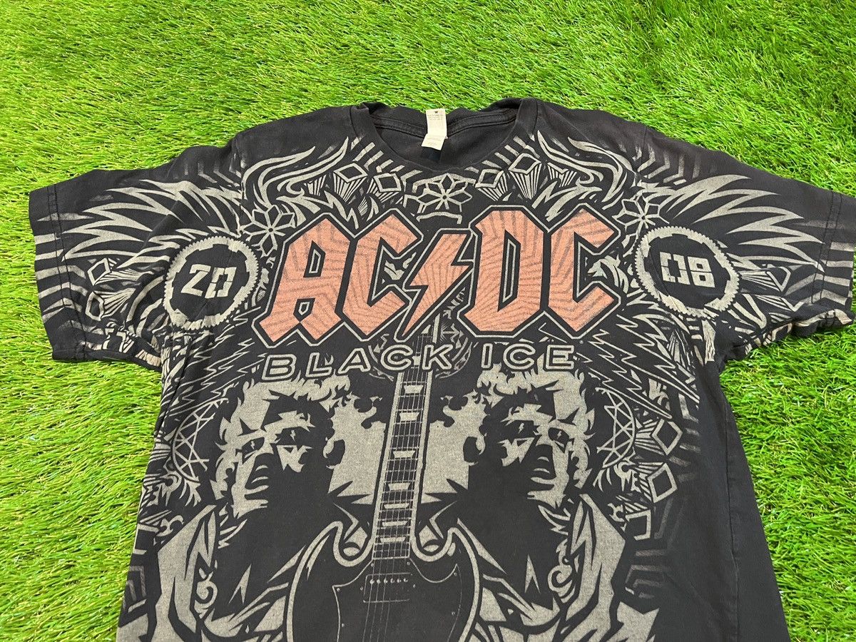 AC/DC × Band Tees × Vintage ACDC - 2008 Black Ice Rock Band Tee AOP All Over Print Tour Size US M / EU 48-50 / 2 - 2 Thumbnail