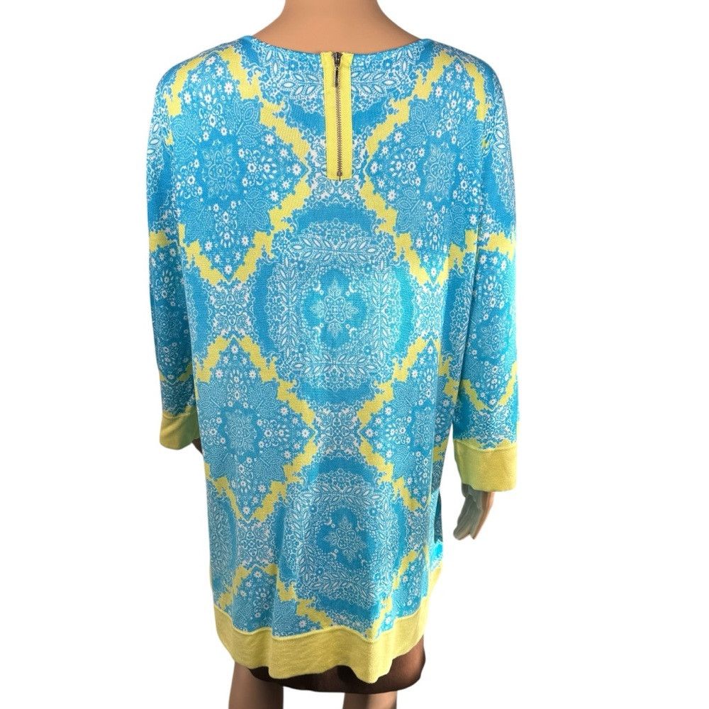 Other NWT New Soft Surroundings Blue Yellow Rayon Tunic Size 1X Size XL / US 12-14 / IT 48-50 - 3 Thumbnail