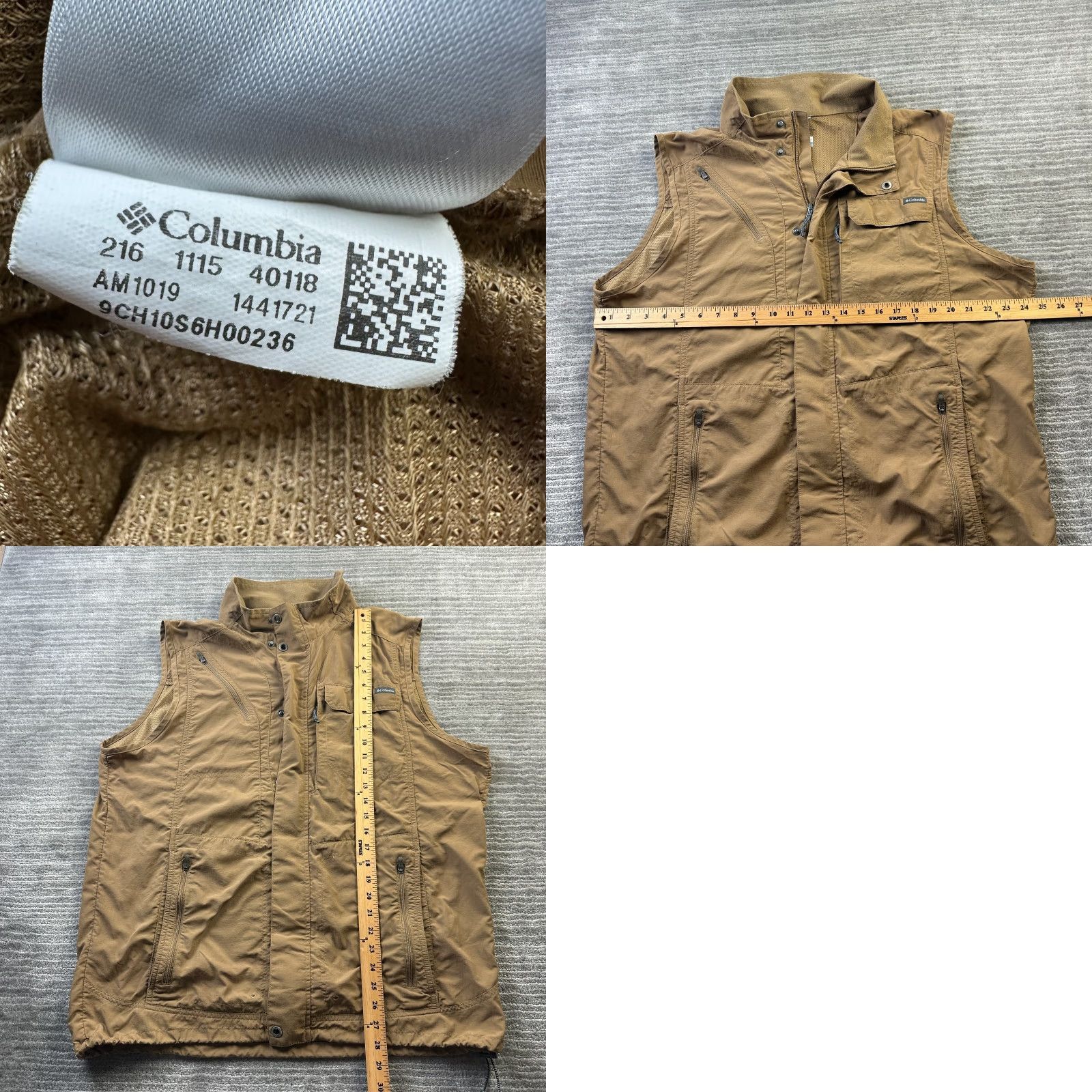 Vintage Columbia Vest Mens XL Beige Tan Hunting Fishing Utility Omni Shade Jacket/Coat Mid-Length Quilted Military Field Wear Casual Workwear Size US L / EU 52-54 / 3 - 8 Thumbnail