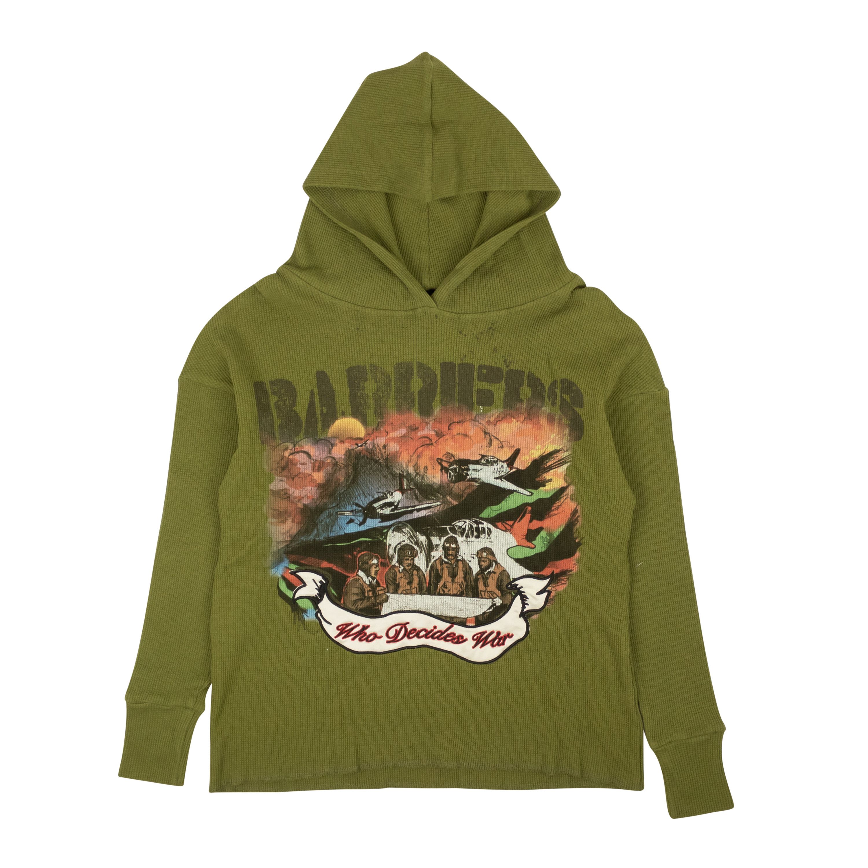 image of Barriers x Who Decides War Olive Cotton Ny Tuskegee Hoodie Size M, Men's