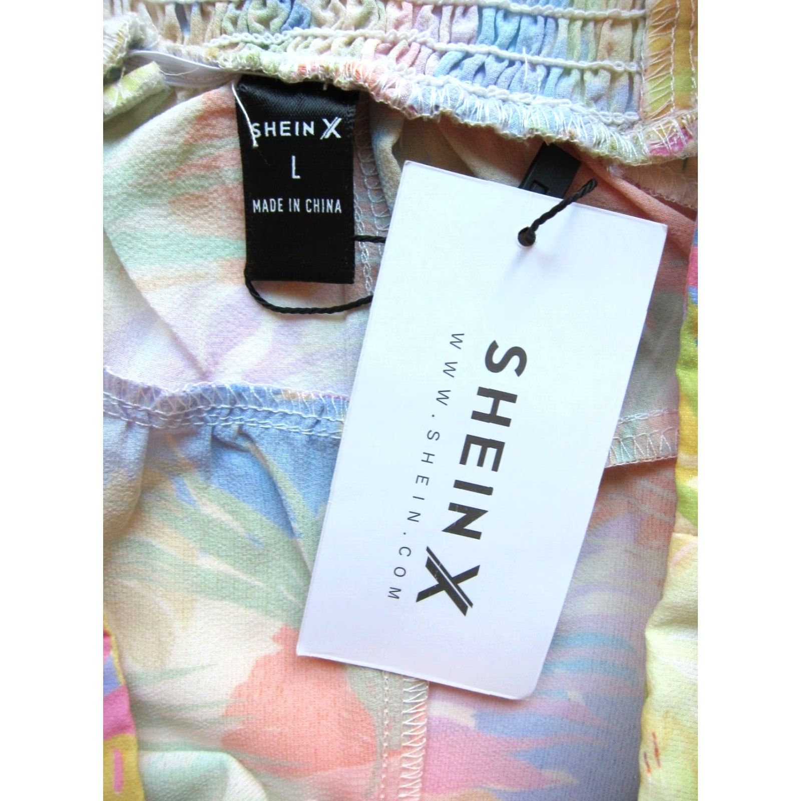 Shein NWT SHEIN Floral Open Hip Wide Leg Pant Large Yellow Women's Pants Size 36" / US 14 / IT 50 - 5 Thumbnail