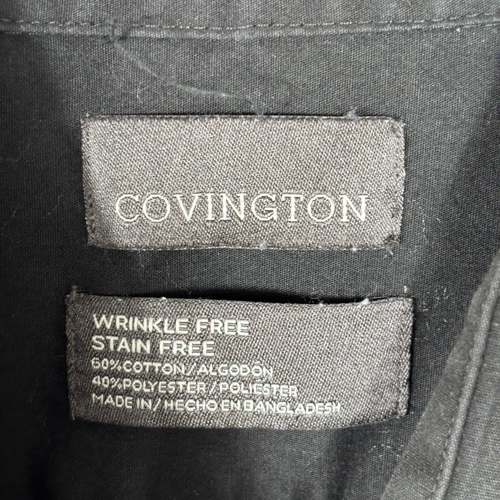 Covington Covington Men's Wrinkle Free Black Dress Shirt 17 1/2 36-37 Size US M / EU 48-50 / 2 - 6 Thumbnail