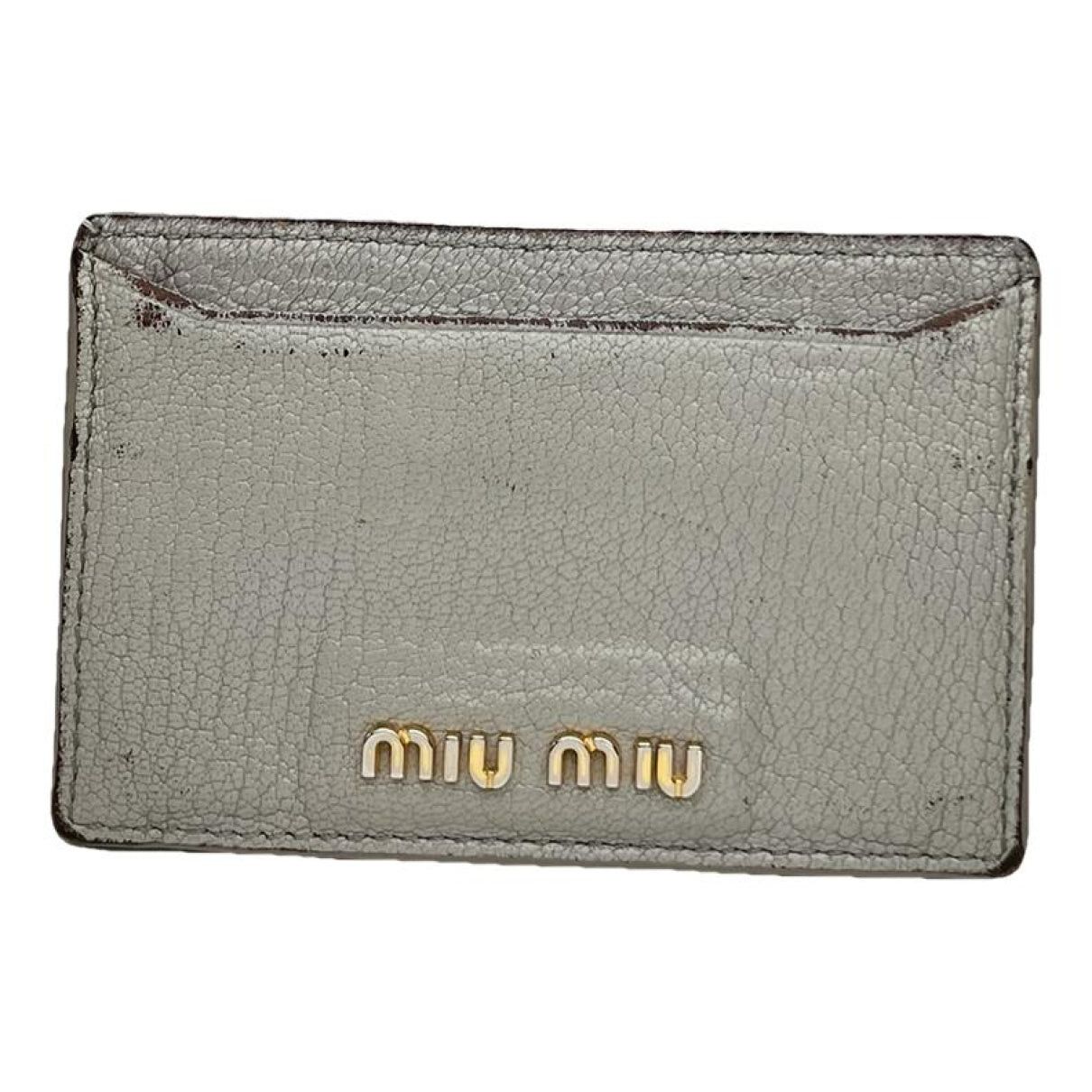 Miu Miu Grey Leather Purse Size ONE SIZE - 1 Thumbnail