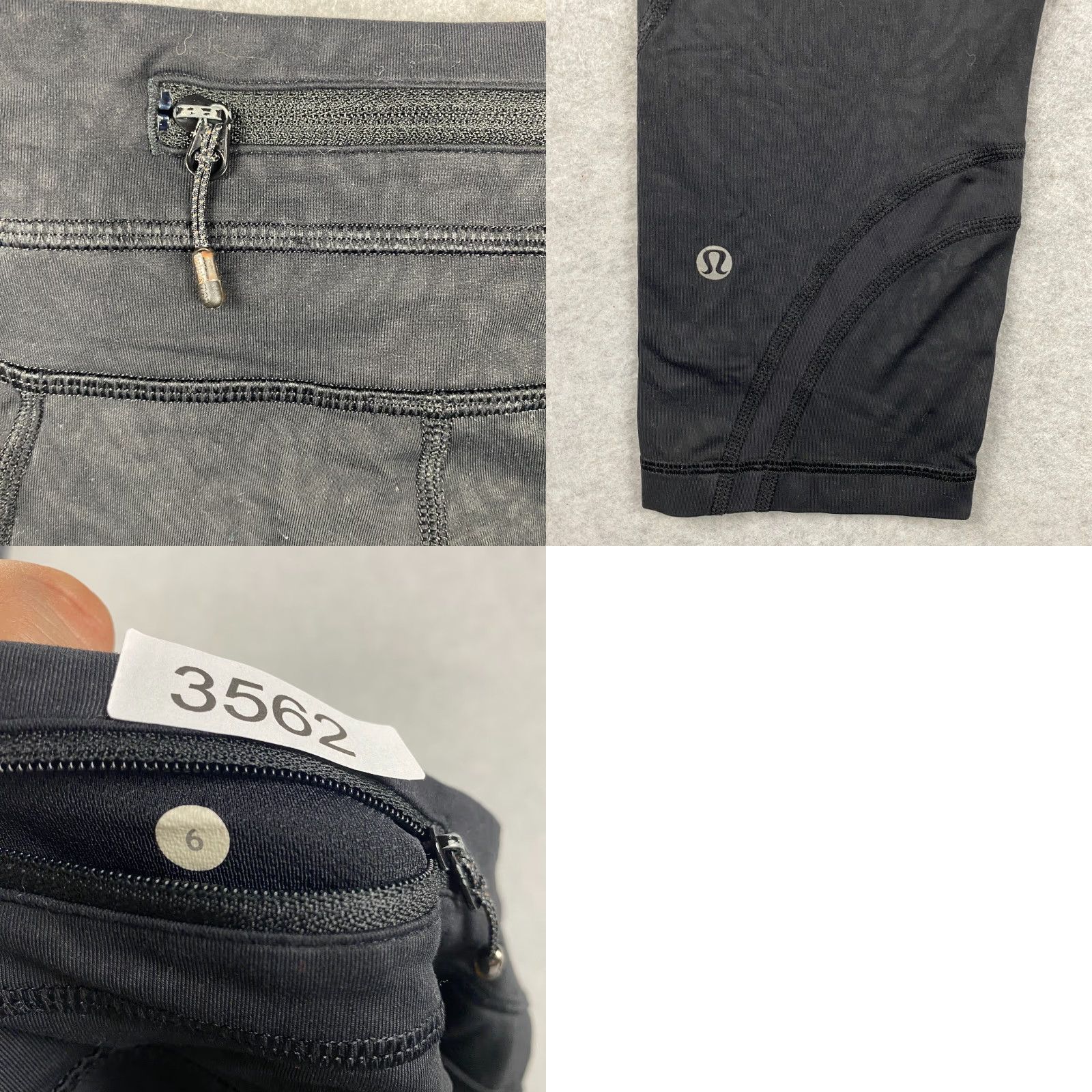 Lululemon Lululemon Leggings Womens 6 Black Floral Cropped Zip Pocket Mid Rise Yoga Gym Running Athleisure Size 28" / US 6 / IT 42 - 9 Thumbnail